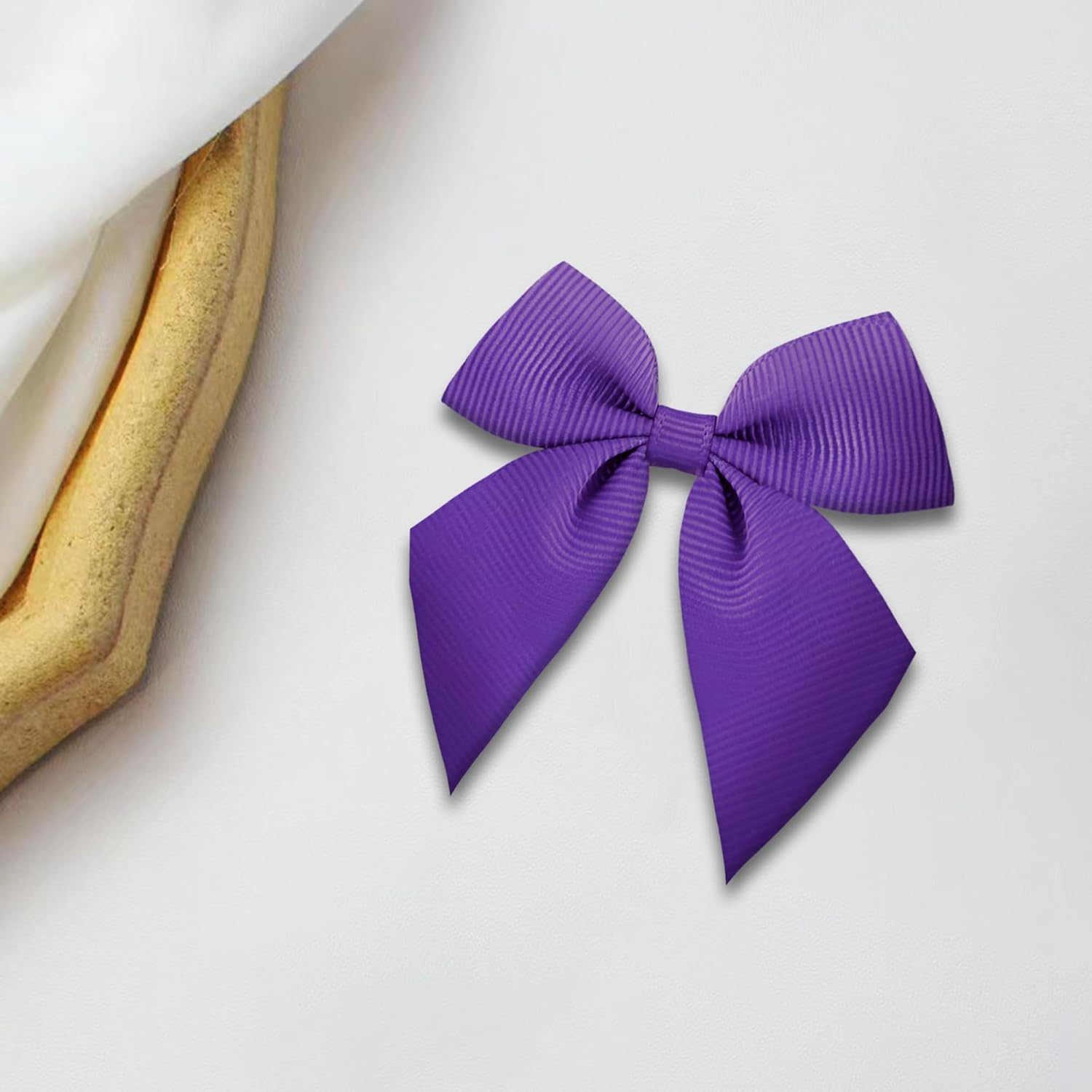 Bow Hair Clip Accessories Large Ribbon Bows School Party Girls,1Pcs in a Pack 12 Colours (Purple) - Blue image number 2