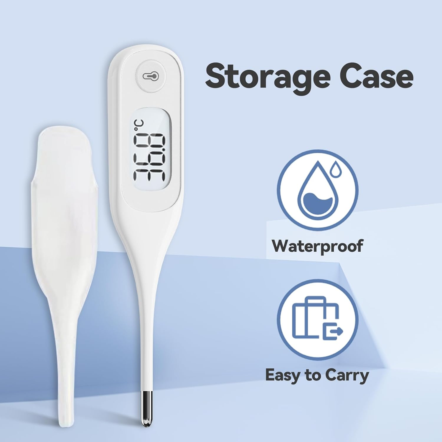 Berrcom Digital Thermometer for Adults and Kids, Oral Thermometer for Baby Rectal and Underarm Thermometer for Fever Alarm Medical Thermometer with C/F Switchable image number 1