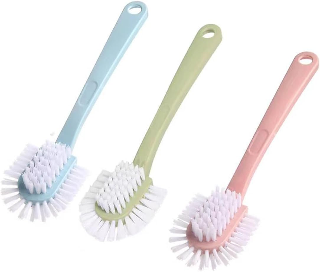 NILLOS Professional Shoe Brush, 3 PCS Portable Cleaning Brush Shoe Washing Brush for Cleaning Clothes and Sneakers (Pink, Blue, Green) image number 3