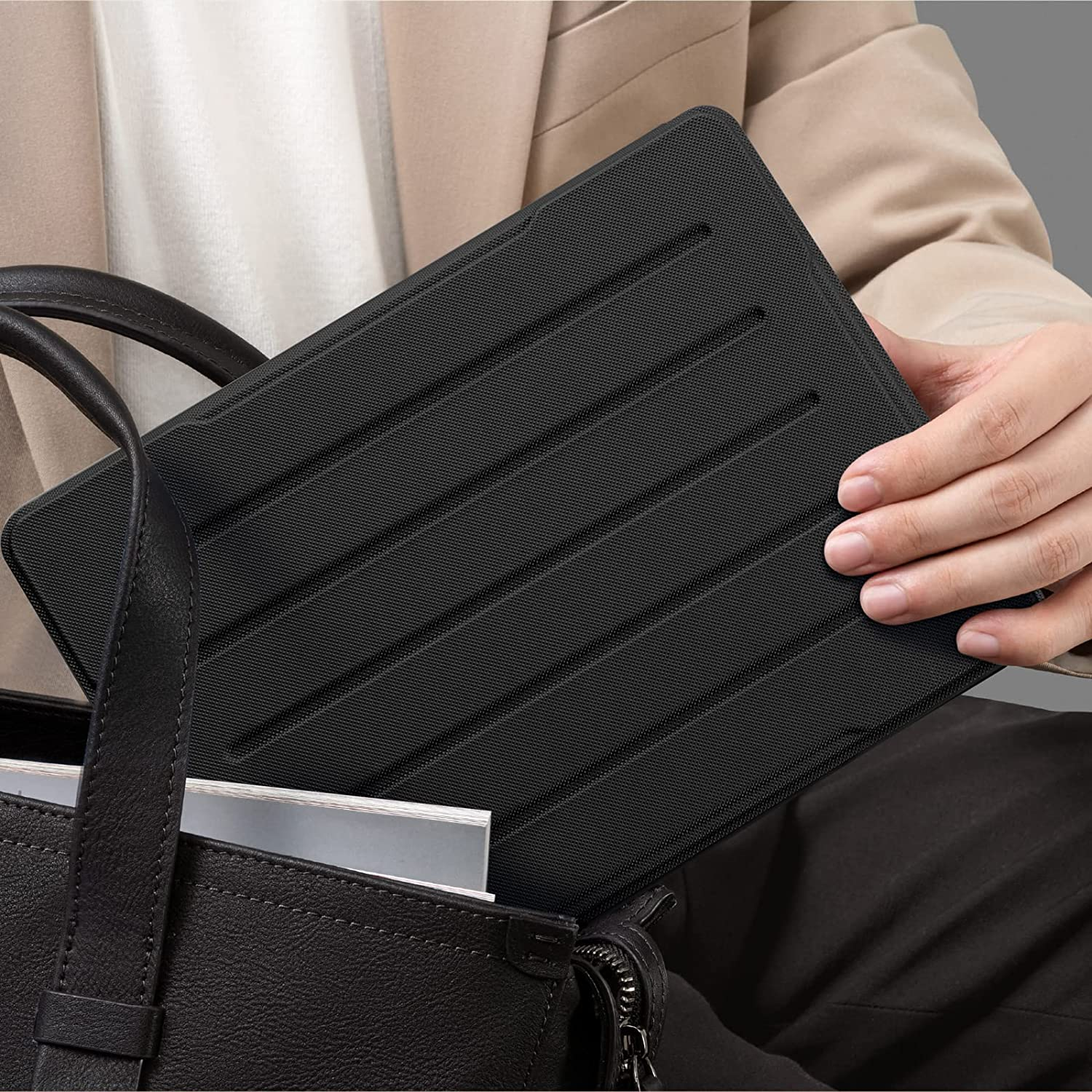 Witzon Ipad 9Th Generation Cover, Ipad Case 10.2 Inch 2021/2020/2019 with Pencil Holder, PU Leather Auto Wake/Sleep Shockproof Protective Smart Case for Apple Ipad 9Th/8Th/7Th Gen - Black(No Keyboard) image number 3