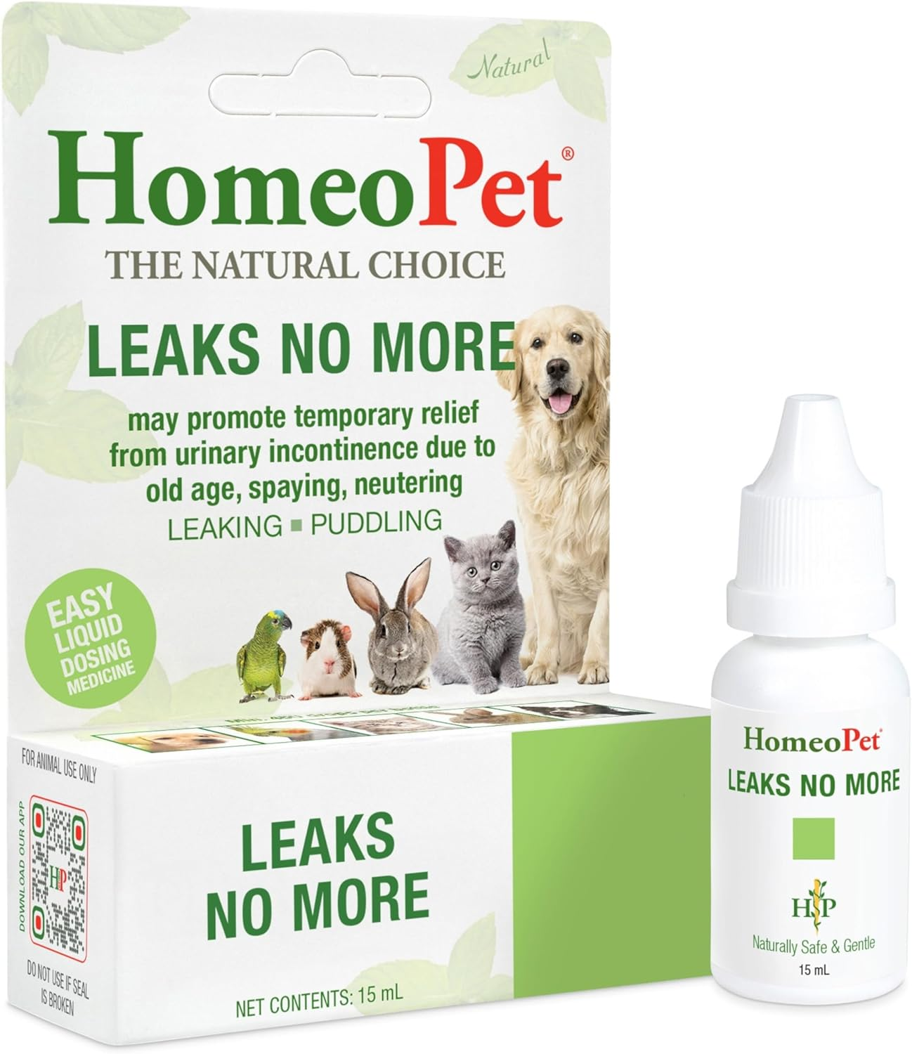 Homeopet Leaks No More, Urinary Incontinence Relief for Pets, 15 Milliliters image number 1
