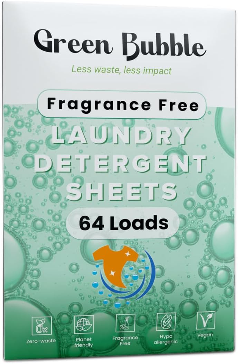 Green Bubble Laundry Detergent Sheets &ndash; 64 Loads, Fragrance Free image number 5