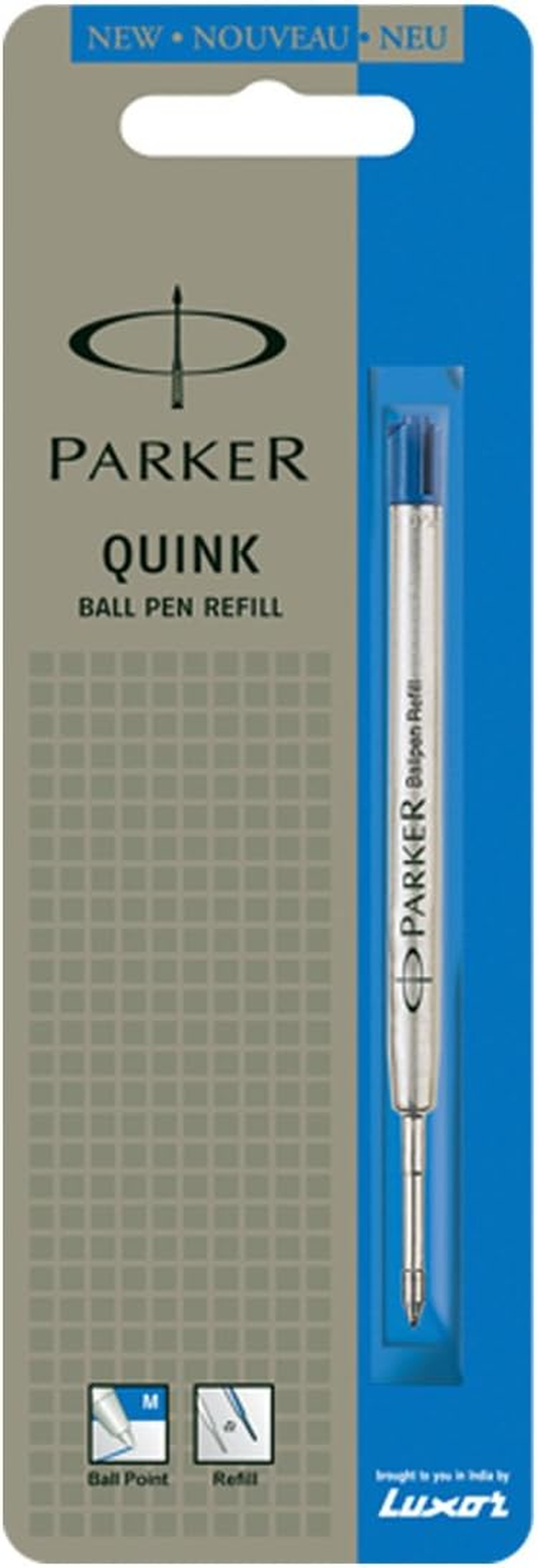 PARKER QUINK FLOW BALL PEN POINT REFILLS REFILL - MEDIUM BLUE INK (PACK of 5) image number 1