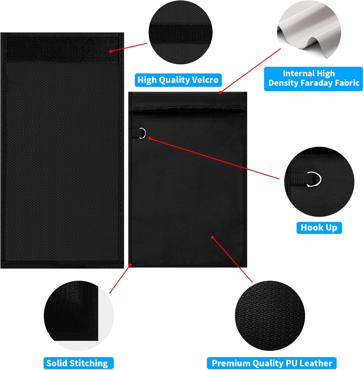 FOVNOT 4 Pack Faraday Bag for Keys - Fireproof Waterproof RFID Signal Blocking Pouch for Documents, Tablets, Phones & Car Keys image number 3