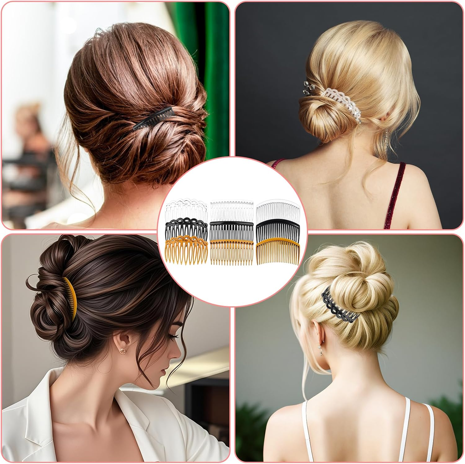 Pack of 18 French Side Combs Hair Combs for Women Plastic Hair Clip Combs Hair Twist Comb Hair Clips Sides for Fine Hair Straight Hair Vintage Decorative Comb Hair image number 4