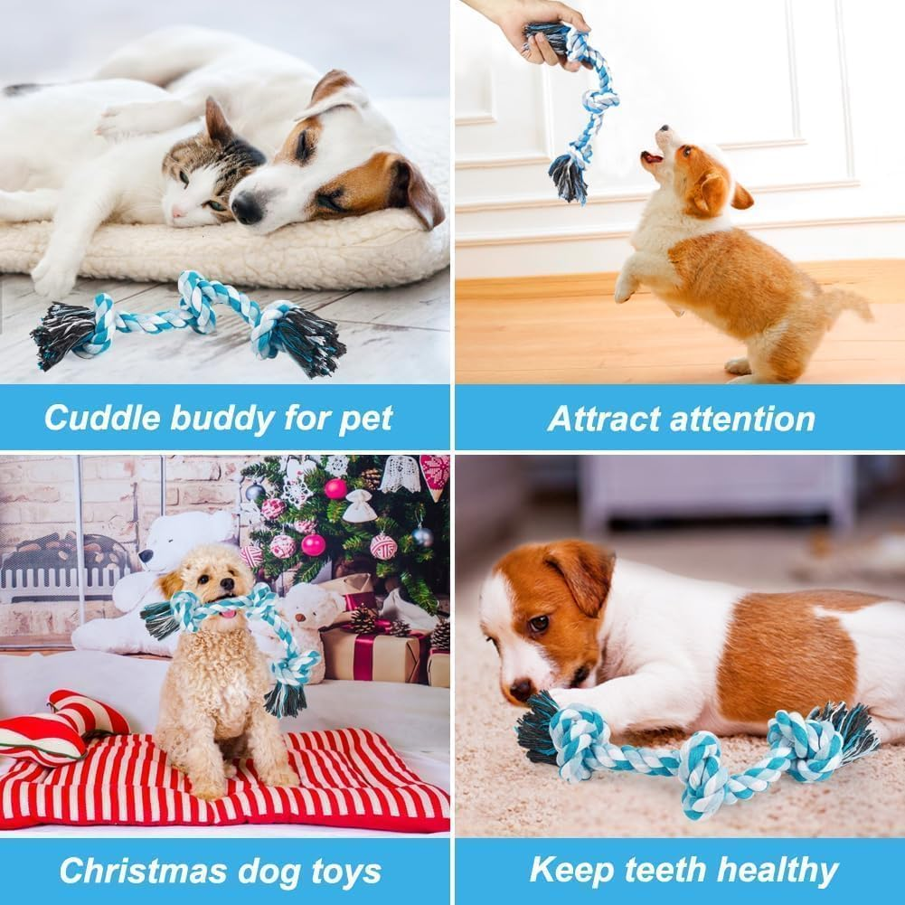 Dog Rope Toys, Durable Braided Cotton Pet Chew Rope Toys for Dog Cat Puppy Teeth Cleaning (Blue, One Size) - Pink image number 2