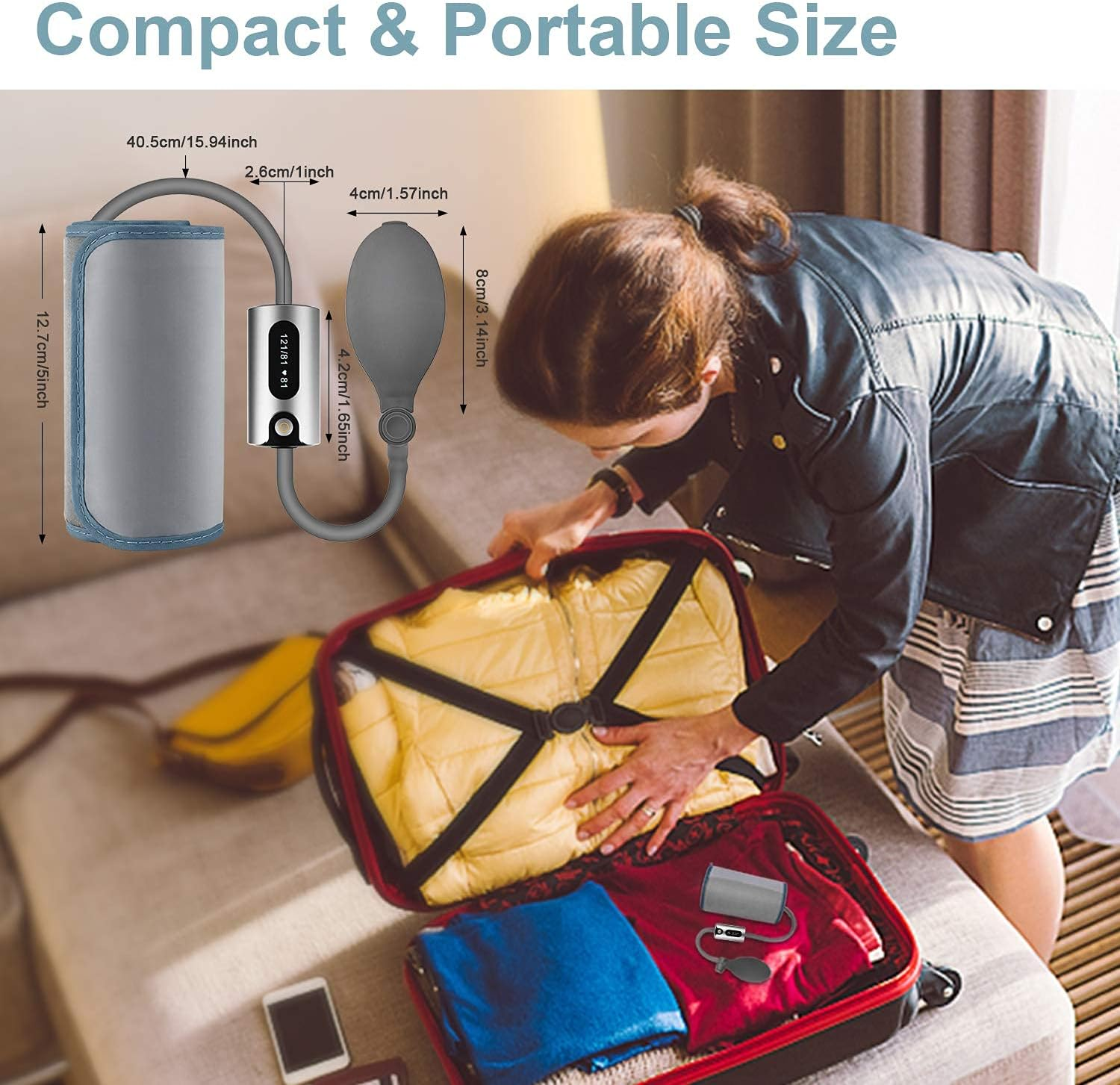 Wellue Airbp Bluetooth - Blood Pressure Monitor - Upper Arm with Smart APP, Multi-Users, Large Cuff BP Monitor FDA Approved, Medical Accurate, Manual BP Meter for Home Use, Professional Health Monitoring image number 5