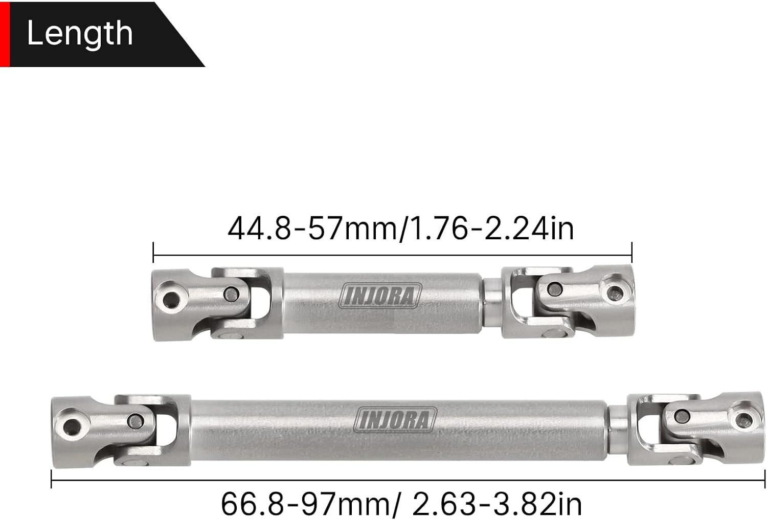 INJORA Center Drive Shaft Stainless Steel D-Shaped Hole Drive Shaft for SCX24 Gladiator 1/24 RC Crawler Axial AXI00005 Upgrade Parts