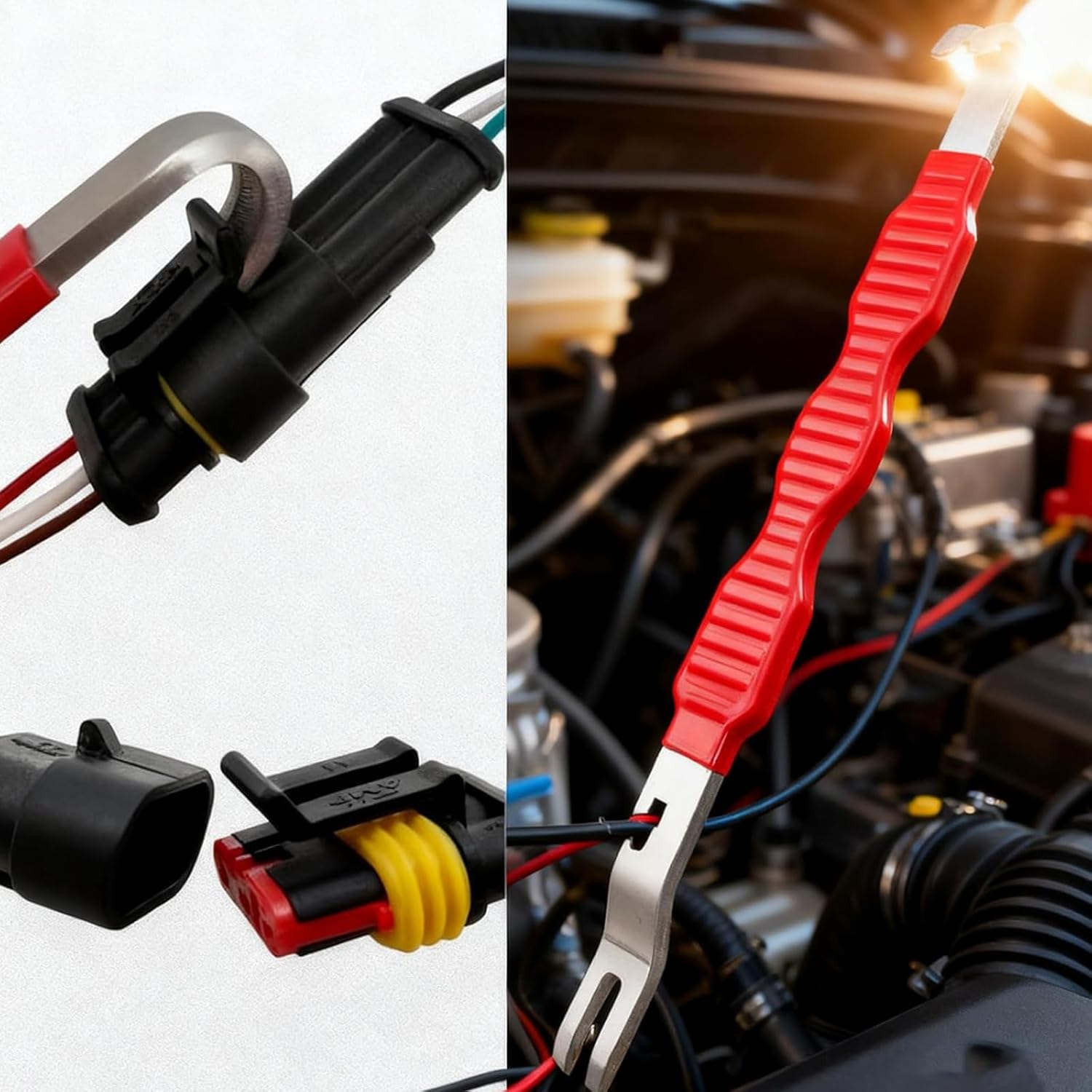 Electrical Disconnect Pliers Connector Separator, Universal Multi Electrical Plier Wire Quick Disconnect, Hose Clamp Pliers Connector Removal Tool for Car, Truck Wiring Harness Repair image number 3