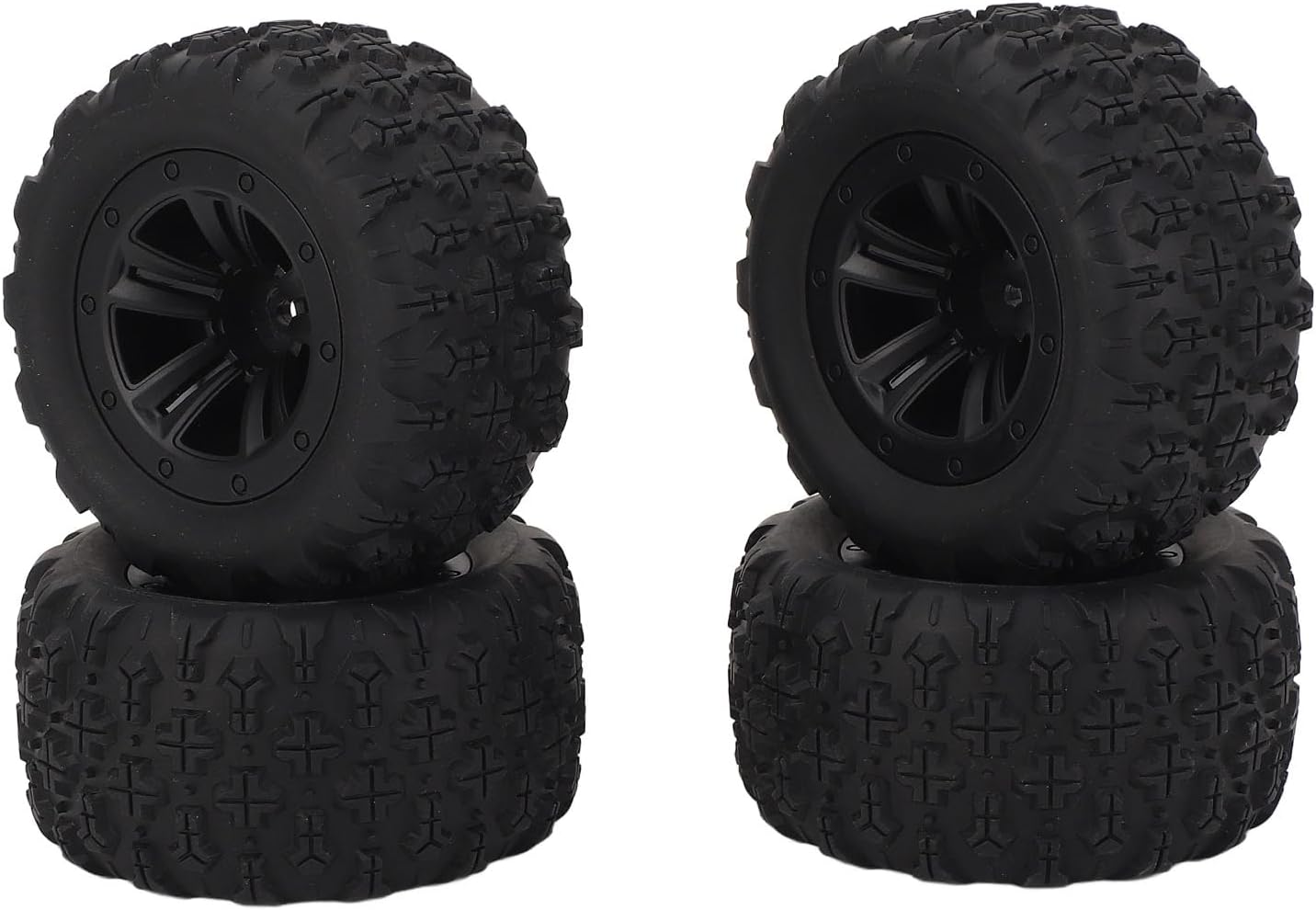 4 Pcs Rubber RC Tire, 83.5Mm RC Wheel Tire Plastic Wheel Rims & Rubber Tires for WLTOYS 144010, for SCY 16101, 16102, 16101PRO, 16102PRO, and for MJX 16208, 16209, 16210 image number 5