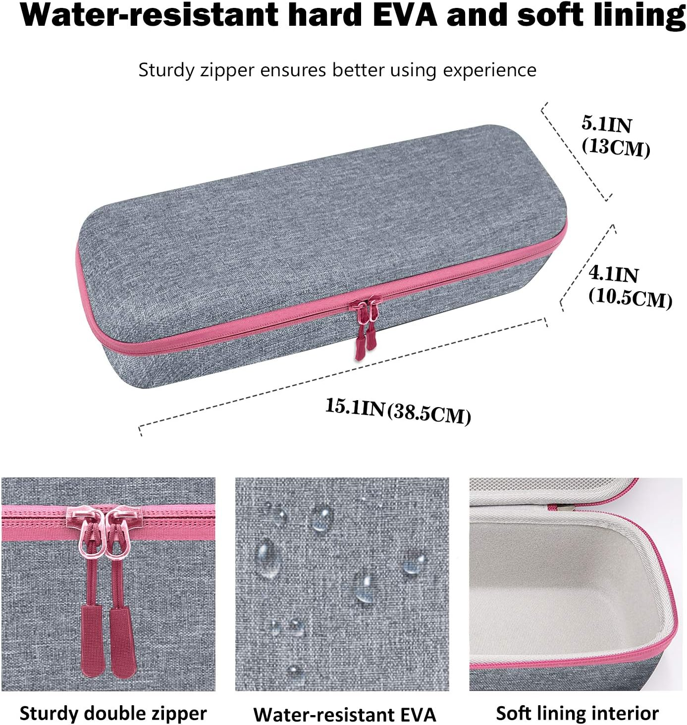 Procase Hard Travel Case Compatible for Revlon One-Step Hair Dryer/Volumizer/Styler, EVA Carrying Case with Velvet Bag Cover for Hot Tools, Omoteam, Bed Head Air Brush Blow Dryer -Grey image number 5