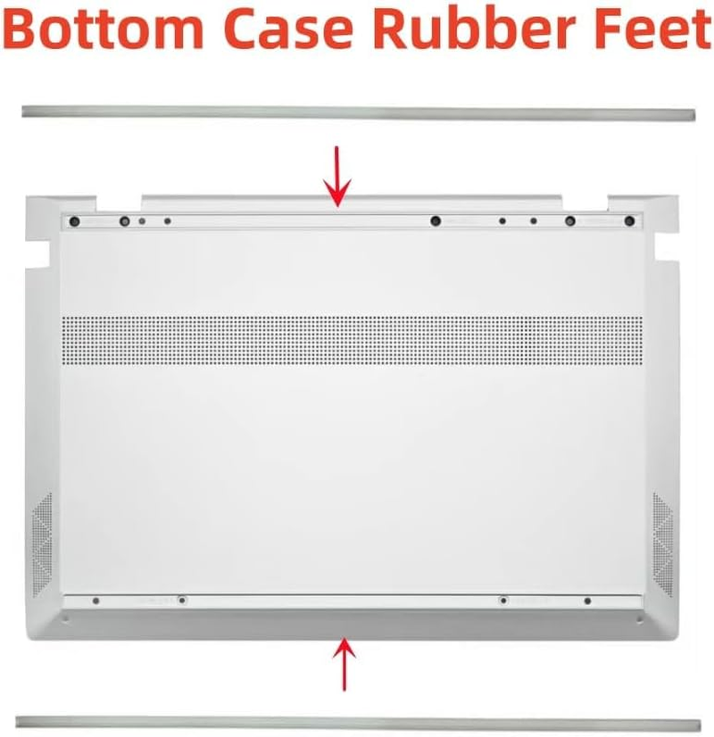 Rubber Feet Strips Replacement for HP Envy X360 13-AQ 13-AH 13-AG for Laptop Bottom Cover Non-Slip Silicone Bumper Rubber Foot Strip Pad Silver