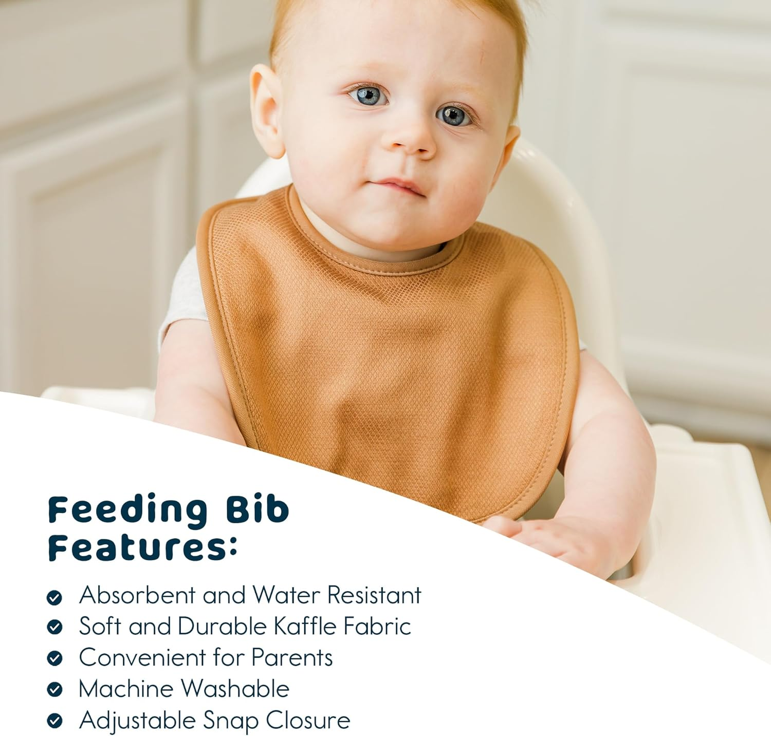 Tiny Twinkle Feeder Bib - Absorbent and Waterproof Baby Bib - Black And White Unisex Set image number 6