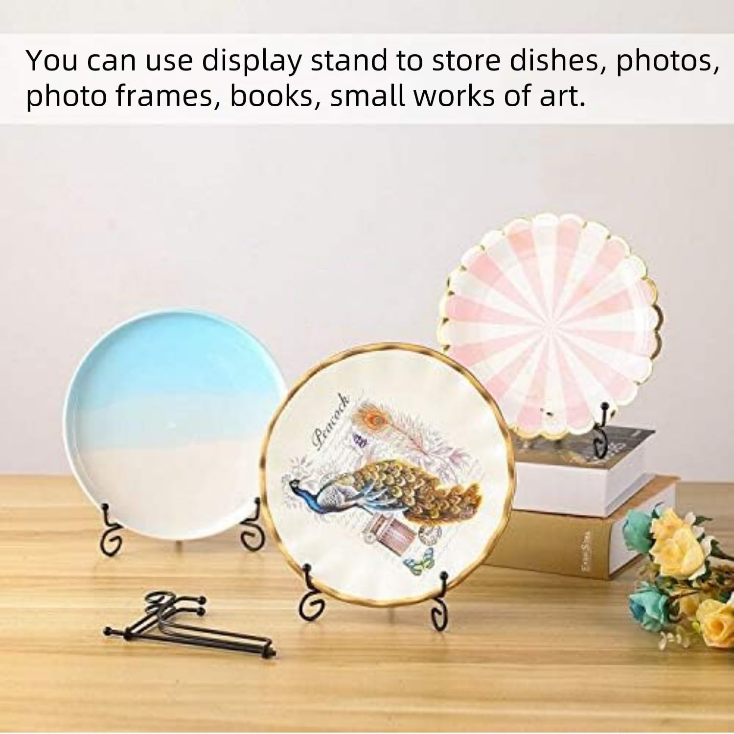Plate Stands for Display - 6 Inch Plate Holder Display Stand , Metal Easel Stand for Picture Frame Decorative Plates, Book, Photo, Collectibles（4 Pack） image number 1