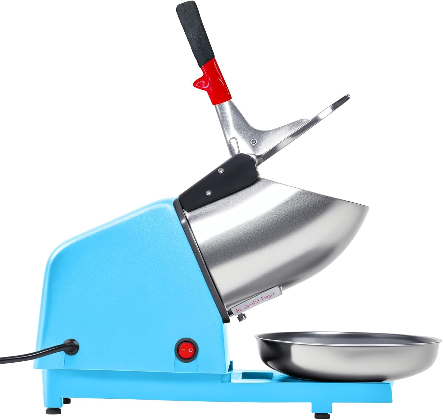 Shaved Ice Machines - Electric Ice Crusher Shaver, Stainless Steel Snow Cone Maker Shaved Ice Machine for Home & Commercial Use, Blue image number 3