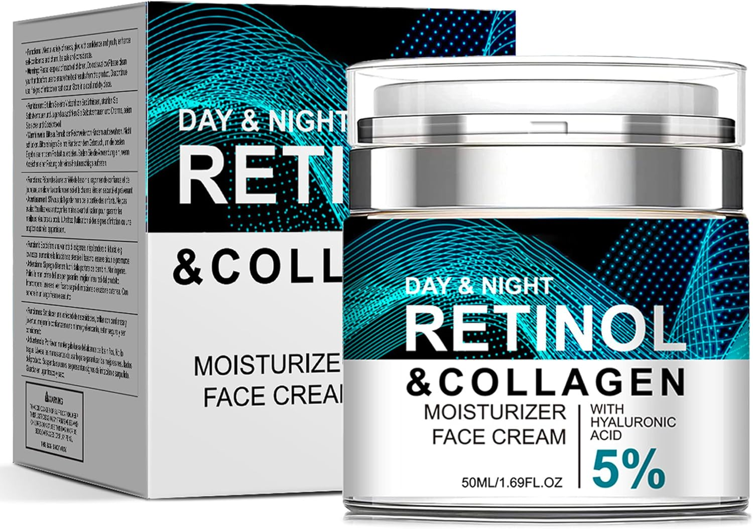 Retinol Cream Anti-Aging for Face with Collagen & 5% Hyaluronic Acid - Reduces Wrinkles & Dark Circles,Lifts & Firms Skin,Day and Night Moisturizer for All Skin Types (50Ml) image number 6