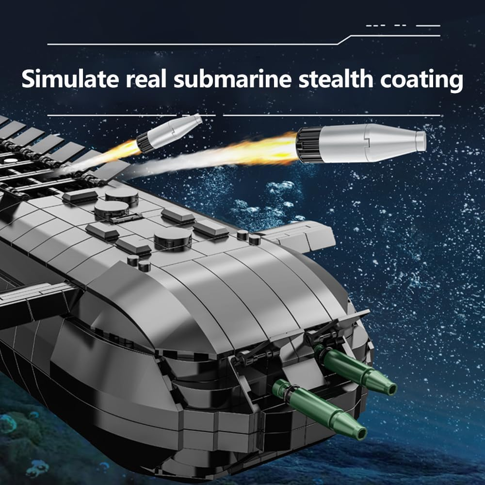 DUANT 628020 Typhoon Class 941 Nuclear Submarine Building Block Set, 4474 Pieces Military Warship Nuclear Submarine Construction Kit, Collectable Submarine Model Toys and Gifts image number 3