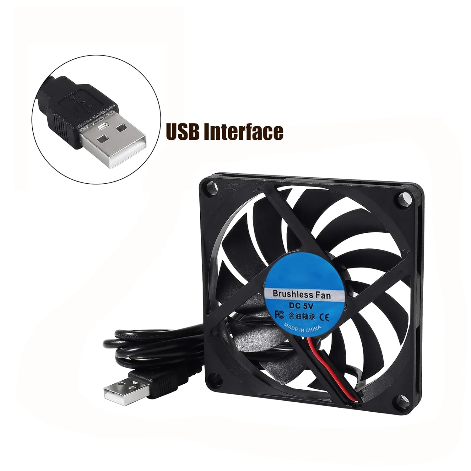 DIANN 2Pcs 6010 Cooling Fan 5V 0.18A USB 60X60X10Mm Brushless DC Computer CPU Heat Sink Cooling Cooler Fan 60Mm X 10Mm image number 4