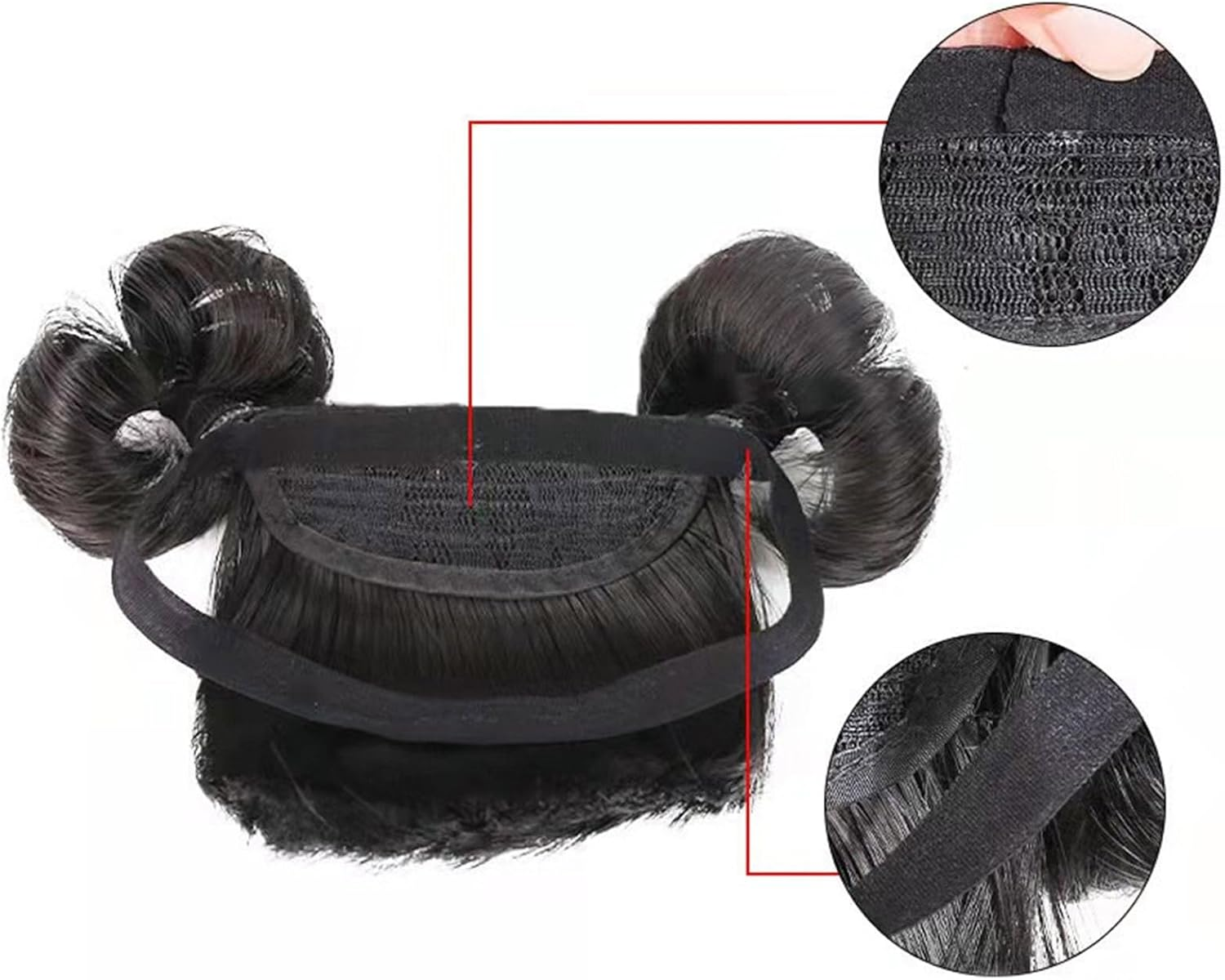 NVOQILIN Bun Headbands Infants Wig Bangs Chignons Hairpiece 1-4T Girls Boy Headwear Lovely Buns Hairband Decors image number 5