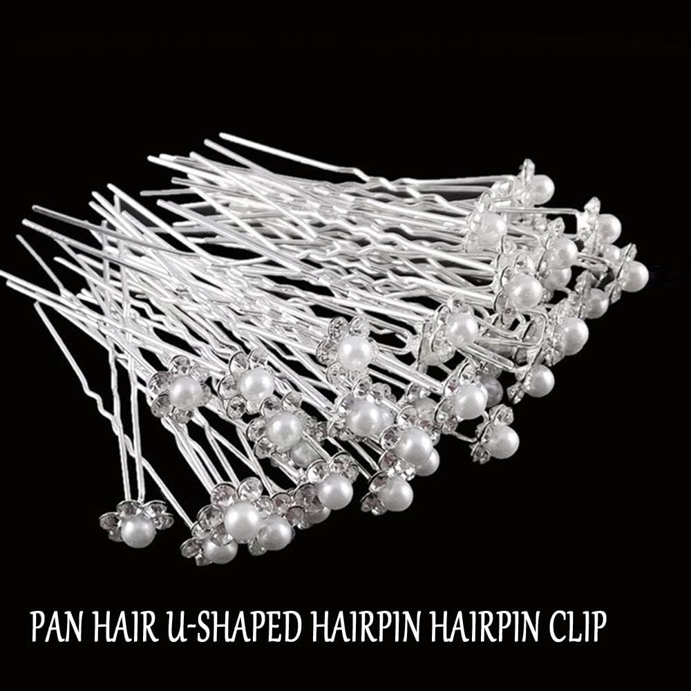 KINDOYO Bridal Wedding Hair Pins - U Shaped Hair Pins Pearl Hair Pins Rhinestone Hair Bun Pins Flower Hair Clip Hair Accessories for Women Girl - Style B(20PCS) - Style B(20Pcs) image number 2