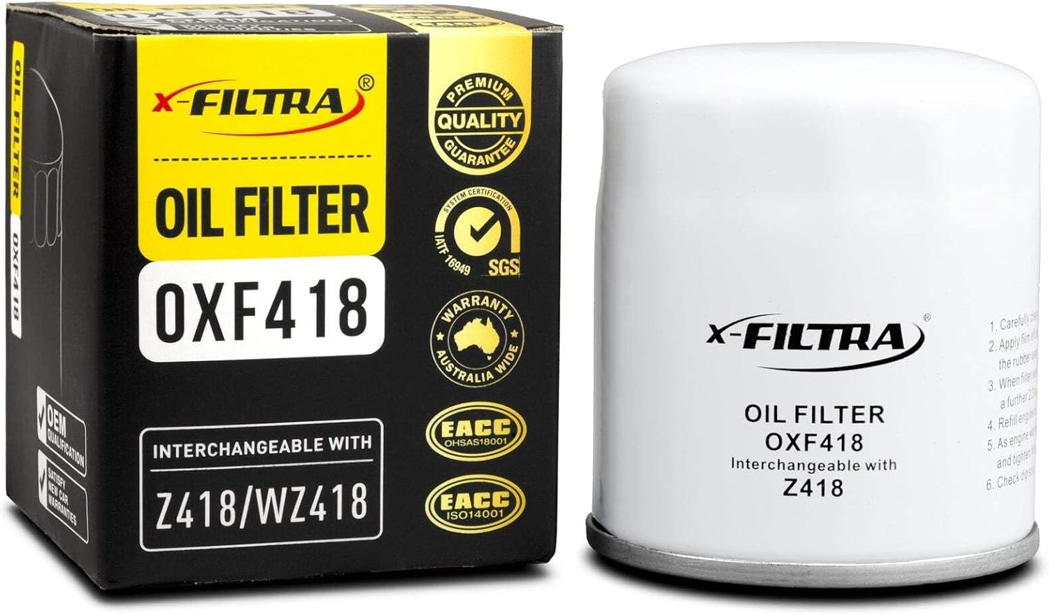 X-Filtra OXF418 Oil Filter Compatible with Z418 WZ418NM 11421250534 W7015 image number 1
