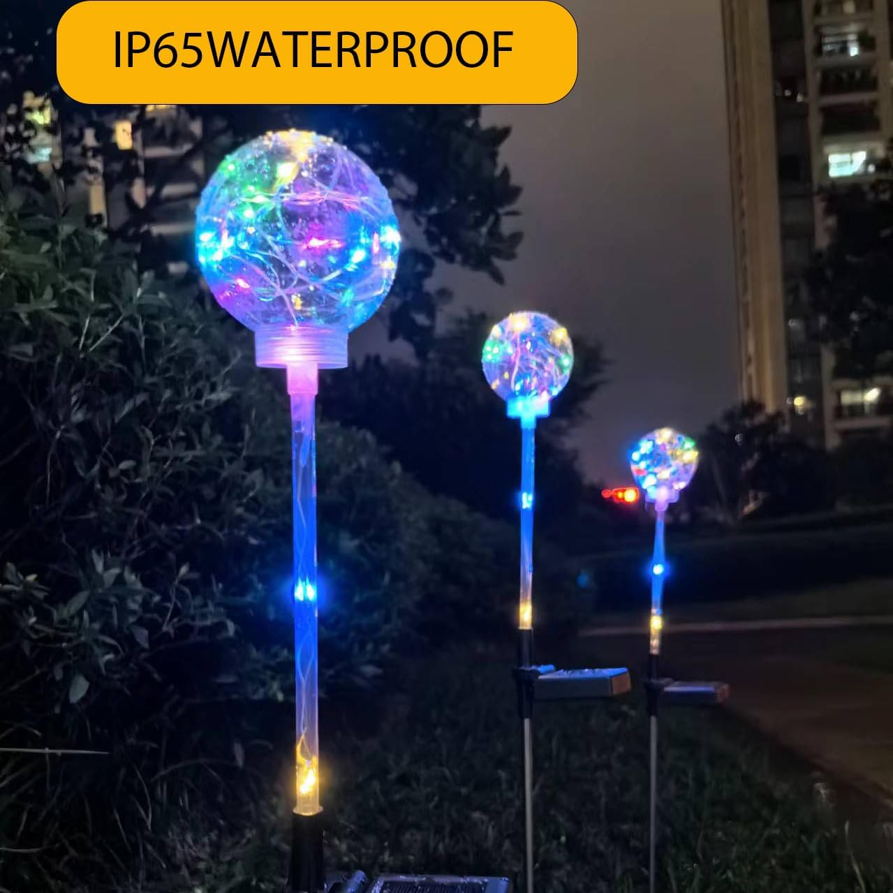 Solar Outdoor, Bop Ball Solar Garden Lights, Colorful Lights Outdoor,Garden LED for Path, Patio, Yard, 2 Pack Pathway image number 1