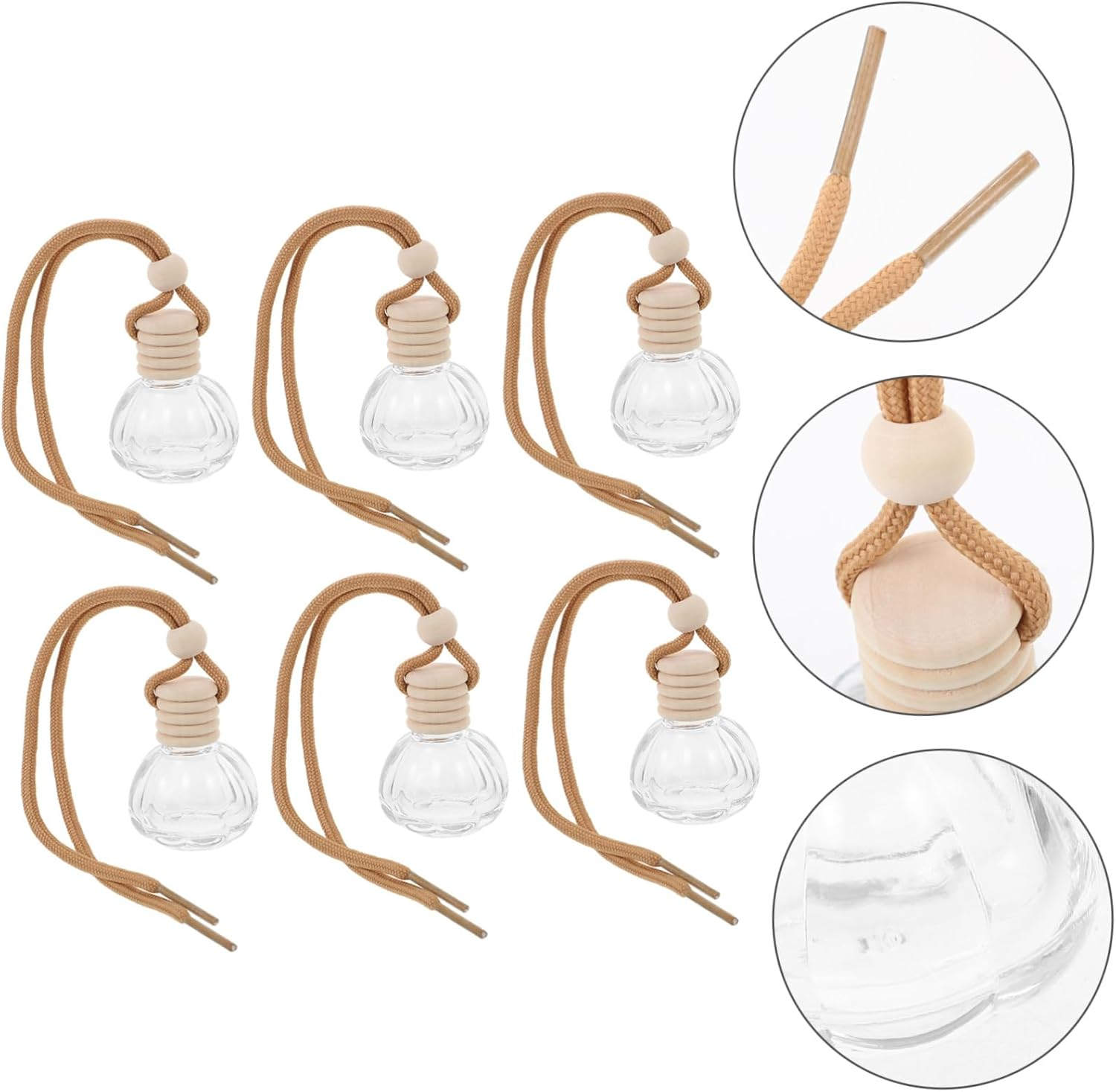 Ciieeo 6Pcs Decorative Perfume Bottles Refillable Car Diffuser Containers for Aromatherapy Elegant Vials Stylish Design for Home and Vehicle Use image number 6