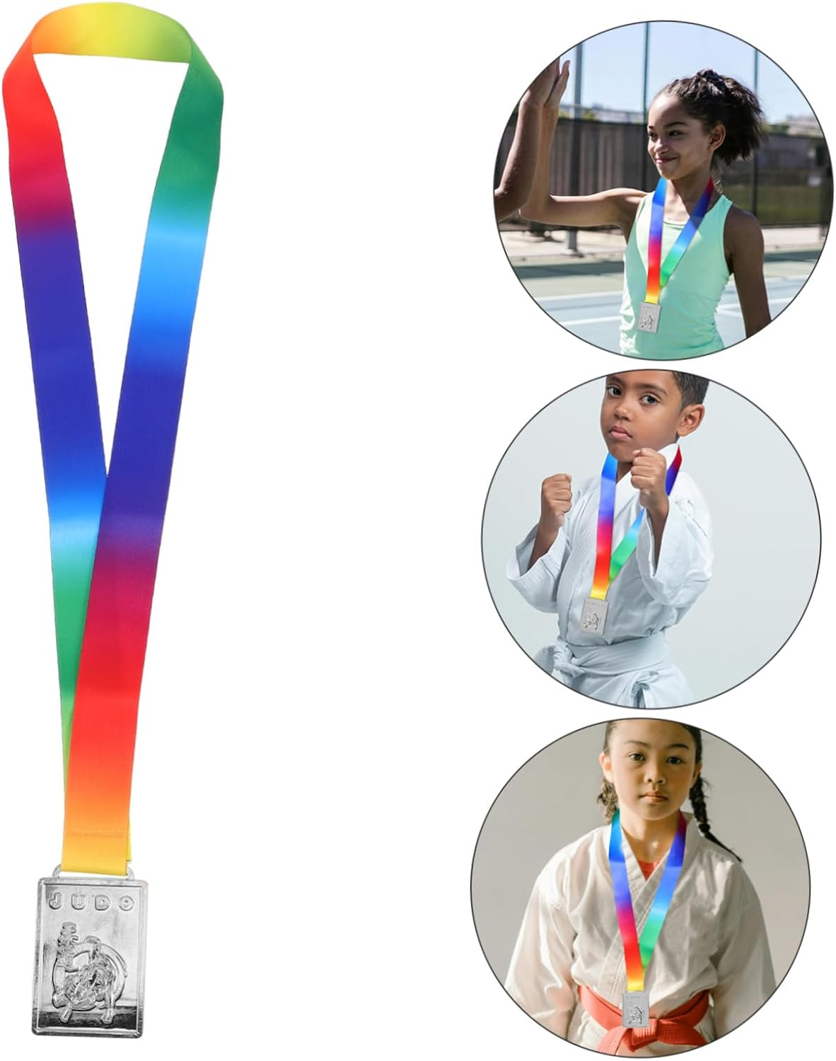 Alasum Gold Judo Medal for Martial Arts Competitions Durable Medal with Neck Ribbon Participation Award for Students and Versatile Recognition for School Events image number 5