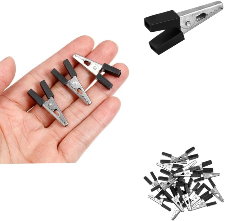 Loopunk 30 Pcs Bird Cage Clips Safety Clip Door Lock Parrot Cage Safety Clip Pet Cages Accessories Parakeet Toys Small Animals Anti-Escape Cage Door Clips(Black)