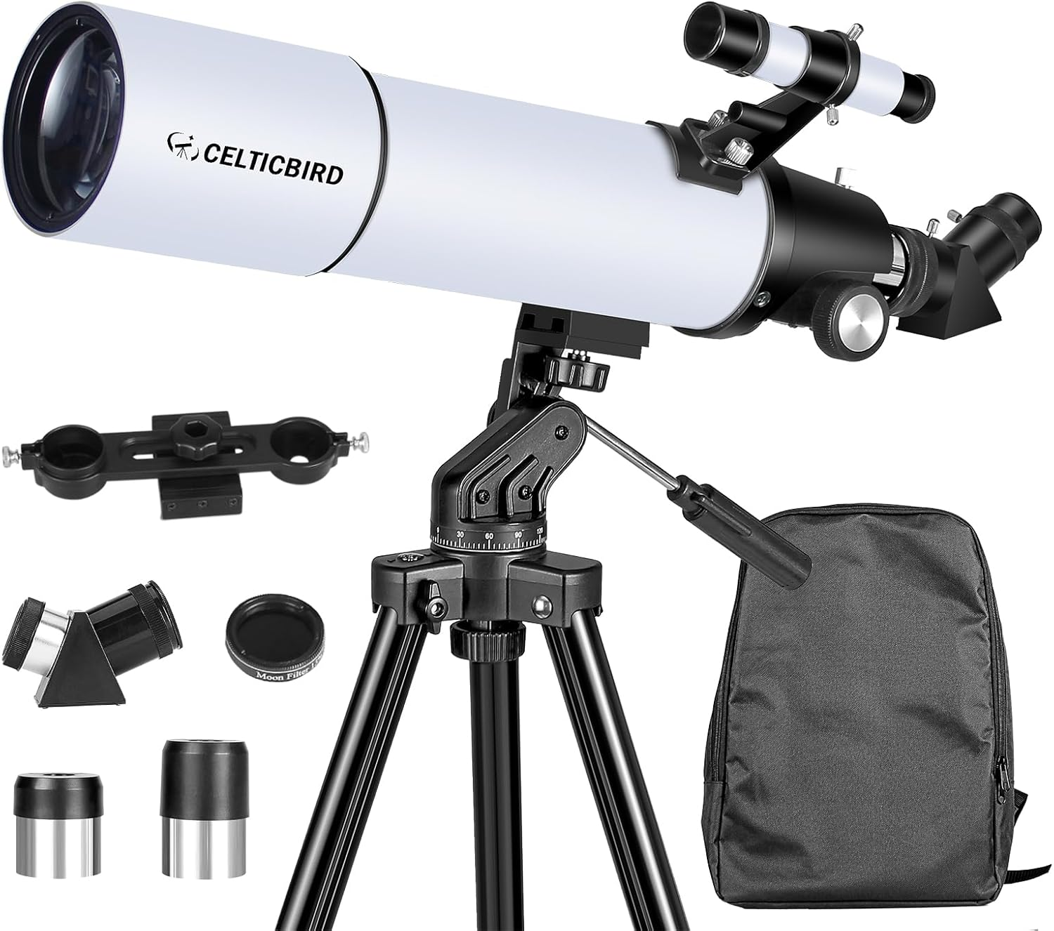 Celticbird Telescope for Adults High Powered, 80Mm Aperture 600Mm Telescopes for Adults Astronomy, Travel Telescopio for Beginners with AZ Mount, Backpack, Phone Adapter, Moon Filter image number 1