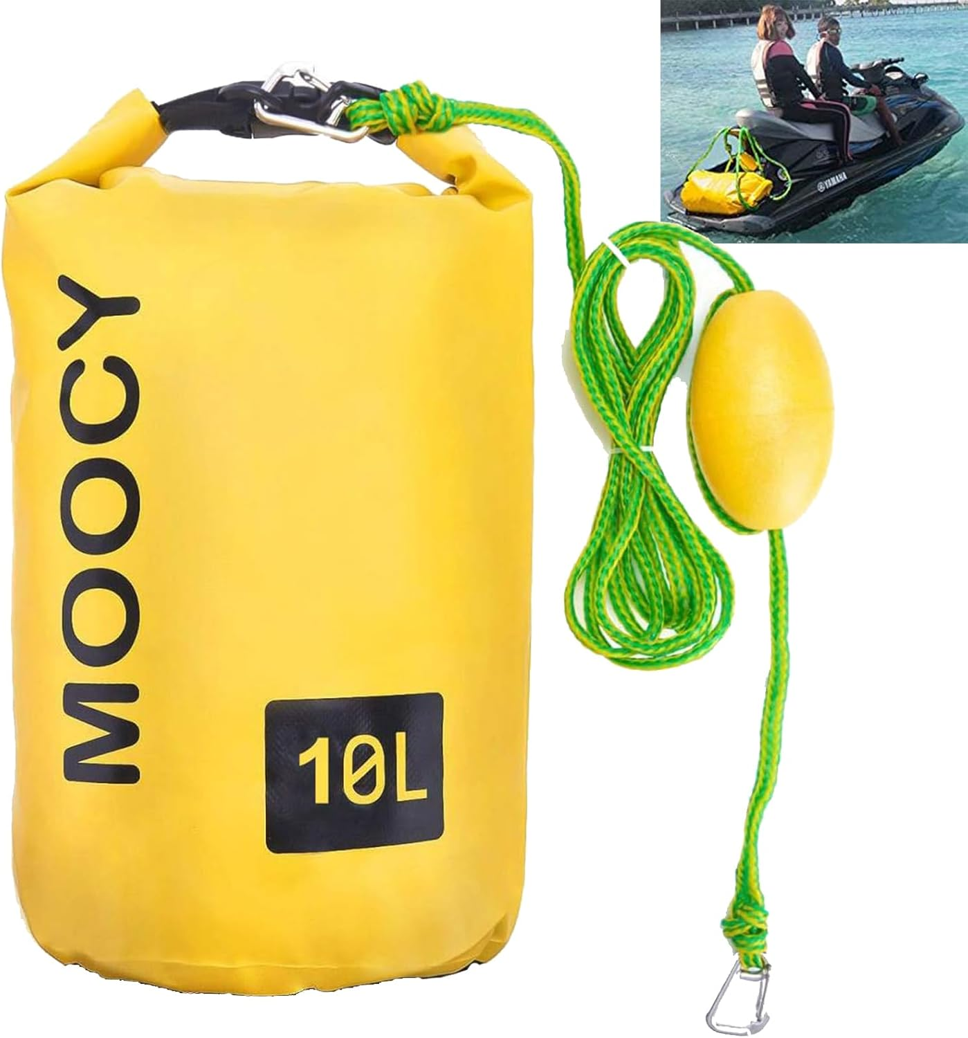 PWC Sand Bag Anchor & Dry Bag,2 in 1 Jet Ski Anchor Kit for Float with Adjustable Buoy,Pool Float Anchor for Jetski, Kayak, Seadoo, Paddle Board, Waverunner, Watercraft, and Swim Mat