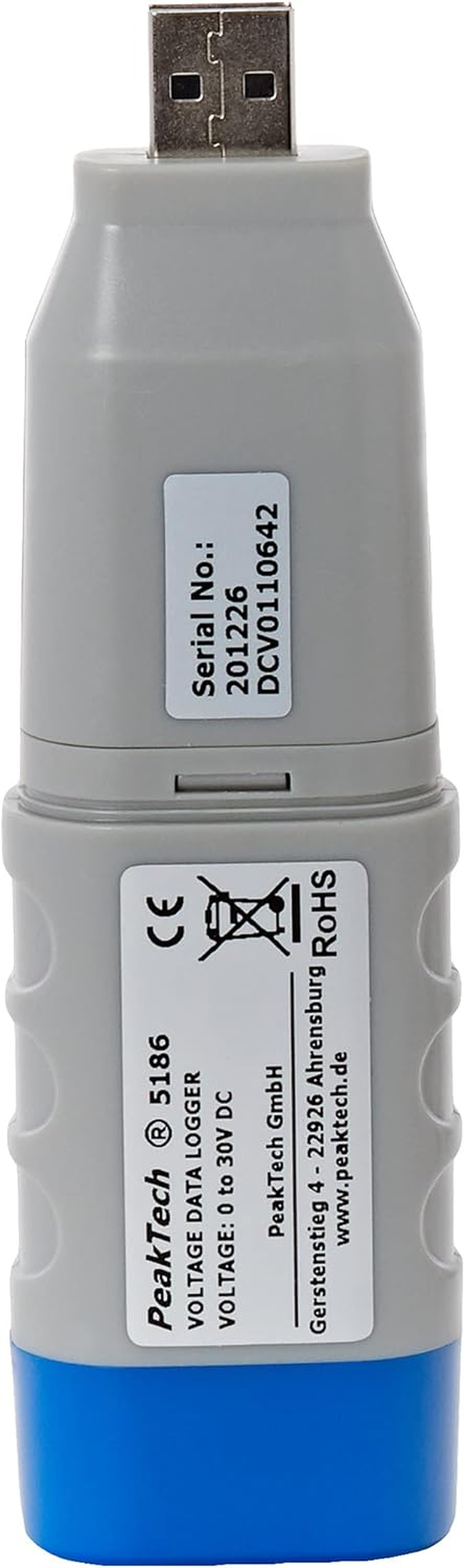 Peaktech 5186 - Usb-Datalogger, Voltage 0-30V DC, 32.000 Points, LCD Display, Recording Time up to 2 Years, Internal Memory, Replaceable Lithium Battery, image number 3