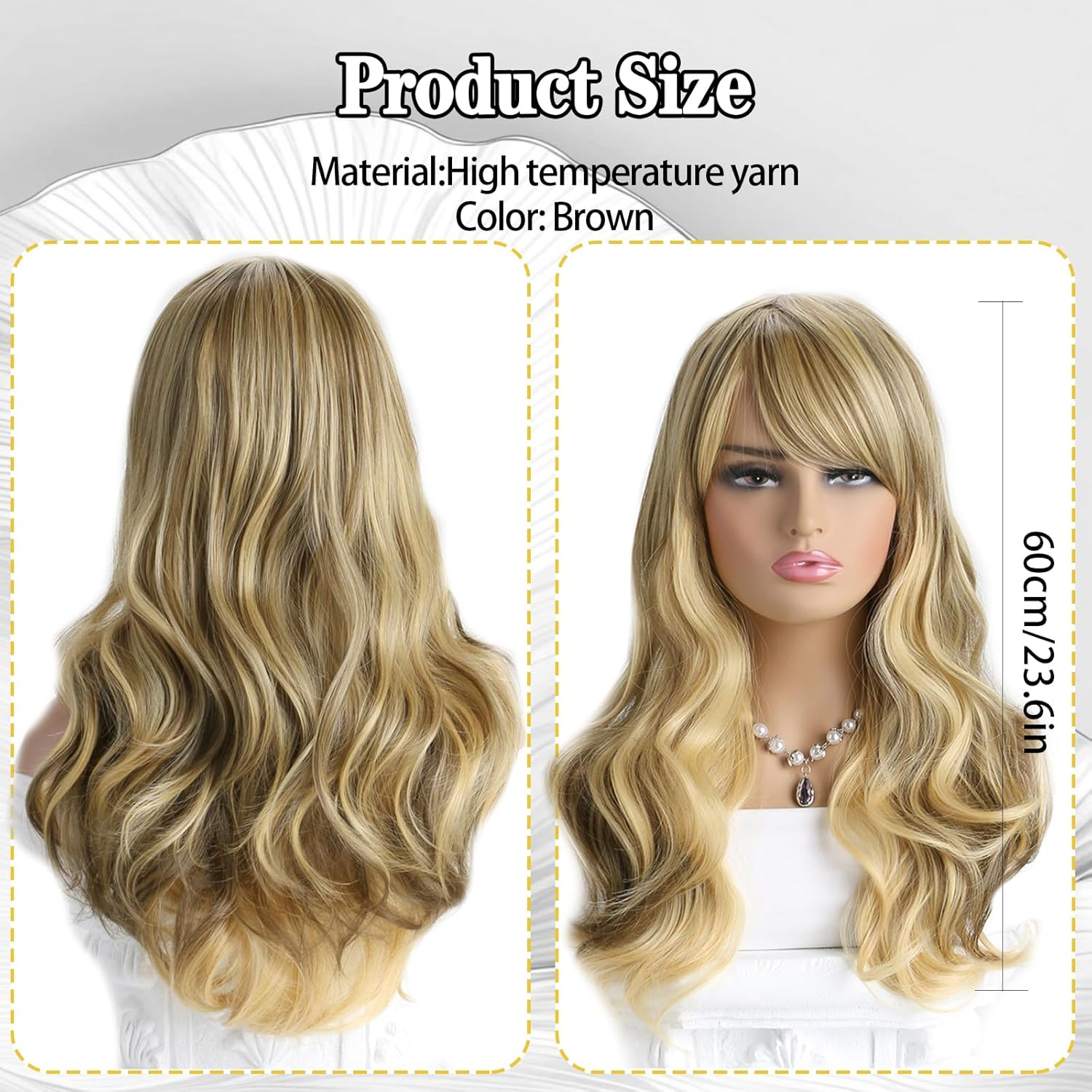 KUBDPQOR Women'S Blonde Wig - Charming Long Hair Wig, Irresistible Blonde and Elegant - Ideal for Everyday Use and Special Occasions image number 1