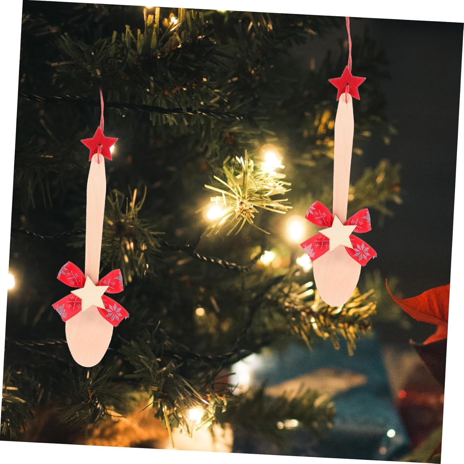 10Pcs Spoon Ornaments for Christmas Cute Hanging Decor for Holiday Parties Festive Tree Ornaments Lightweight Xmas Decorations for Home And image number 4