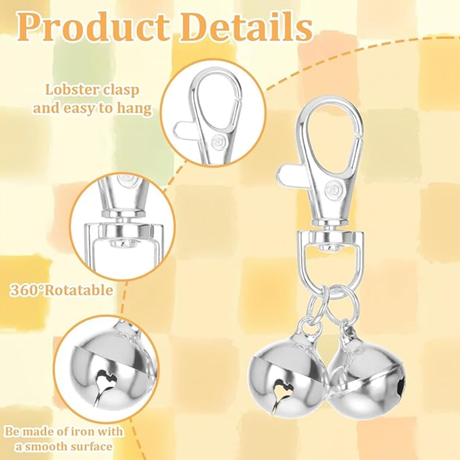 4 Pcs Mini Dog Collar Bells, Cat Bell, Silver Pet Pendant Accessories for Training, Loud Charms for Dogs and Cats image number 1