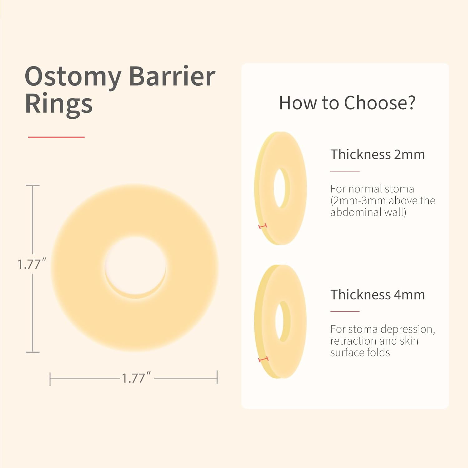 DERAYMI 10 Pack Moldable Ostomy Barrier Rings, 2Mm Thickness Sting-Free Elastic Ostomy Rings Hydrocolloid Ileostomy Barrier Rings Secure Seal for Colostomy Bags image number 2