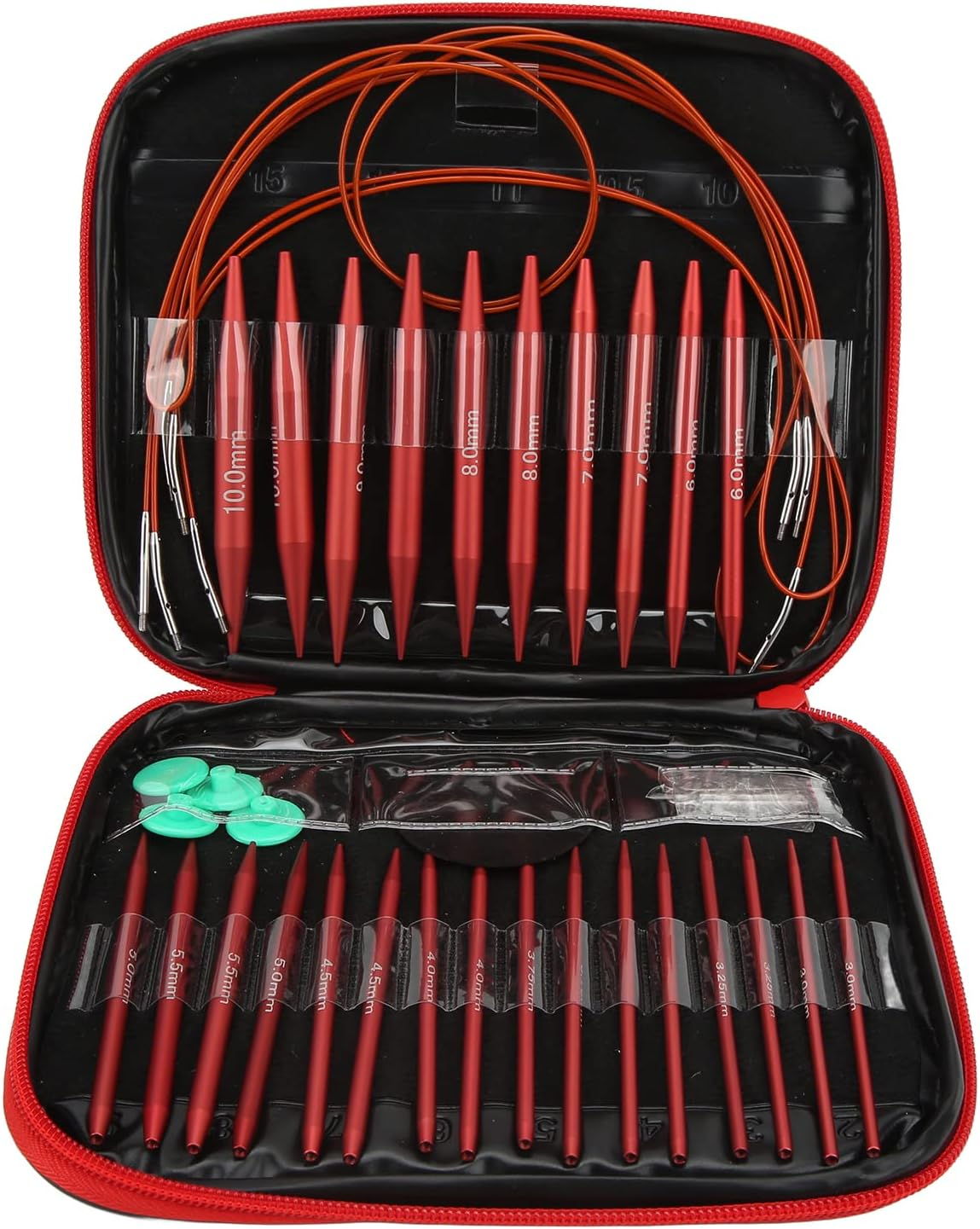 Knitting Needles Set, 26 Pcs Interchangeable Circular Knitting Needle Set with Storage Bag, for DIY Knitting Projects, Sweaters image number 5