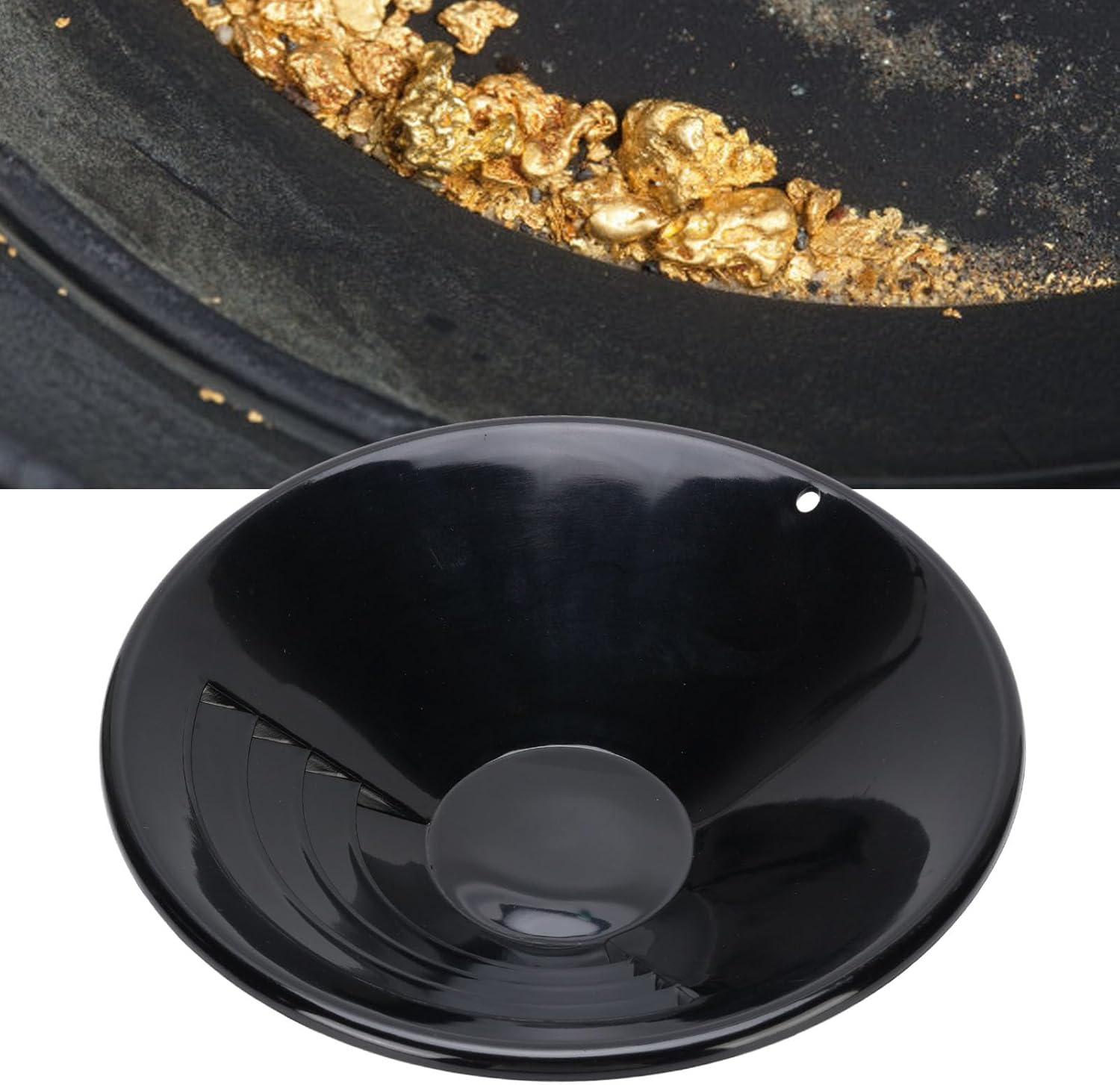 Gold Panning Pan, 10 Inch Gold Pan Gold Prospecting Beginners Kit, ABS Sturdy Gold Prospecting Pan Collection Tools for Easier Mining and Prospecting, for Beginners and Enthusiasts