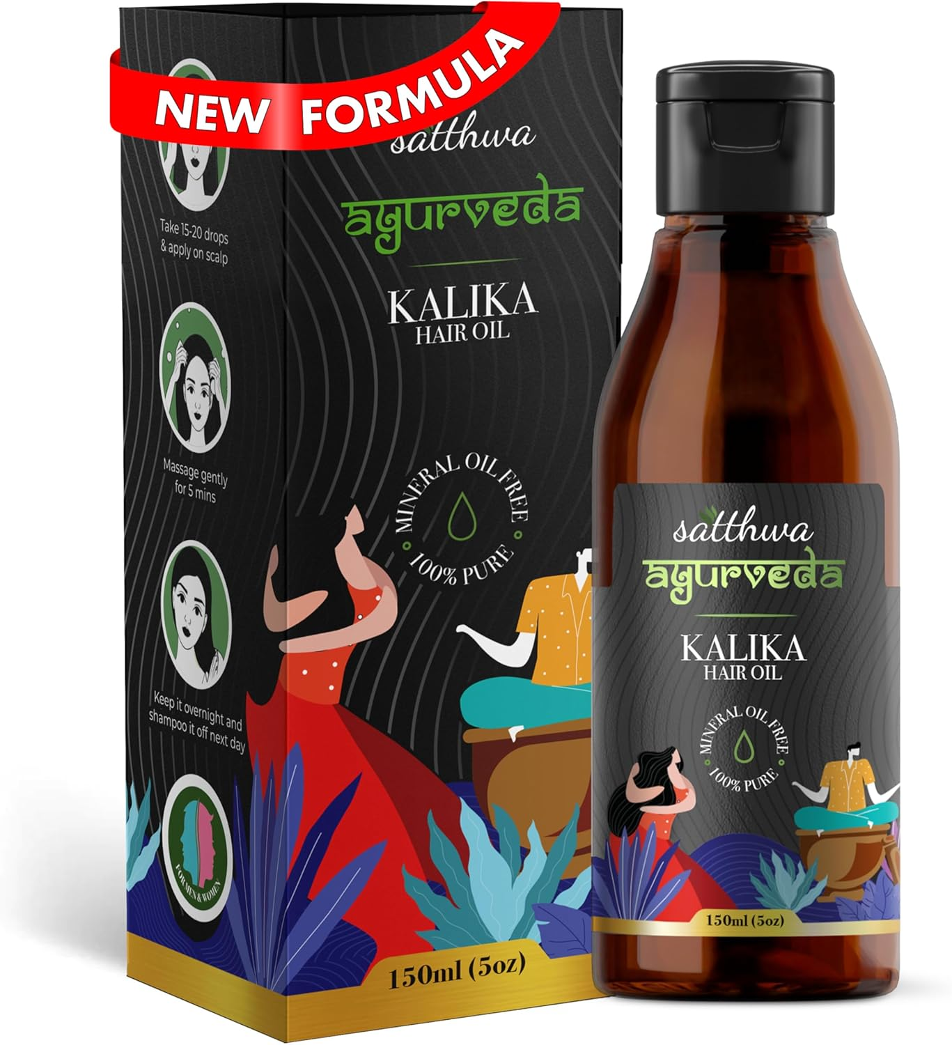 Satthwa Kalika Hair Oil - Make Your Hair Naturally Darker (150Ml) image number 5