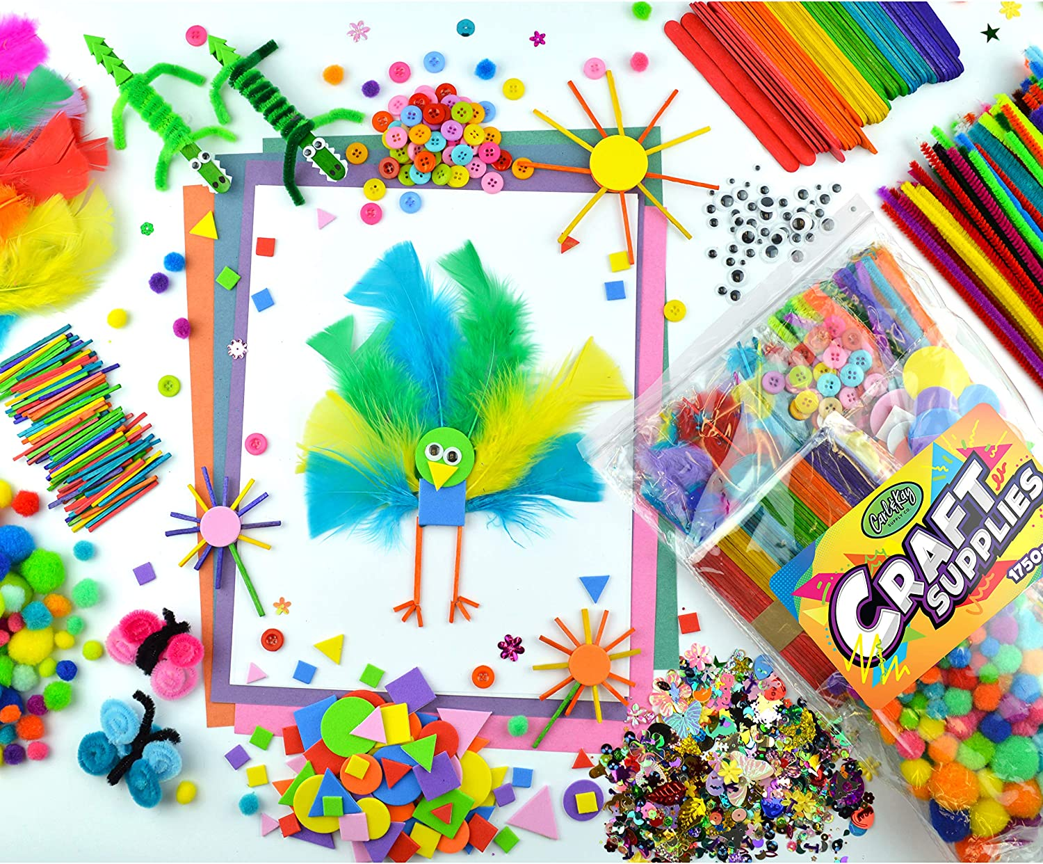 Carl & Kay Supply Co. Arts & Crafts Supplies for Kids Crafts - Kids Craft Supplies & Materials - Kids Art Supplies for Kids- Arts and Crafts Kit for Kids Craft Kits - Toddler Crafts for Kids Craft Set image number 3