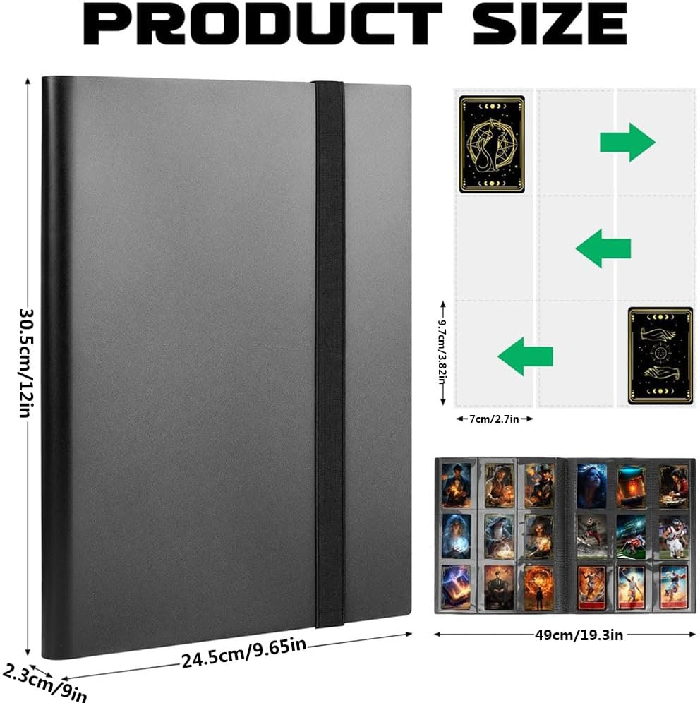 Vivva 9 Pocket Card Binder, Premium Trading Card Binder, 360/540 Double Sided Pocket PU Collection, Collector Album, Card Folder for MTG, TCG, Sports Cards image number 5