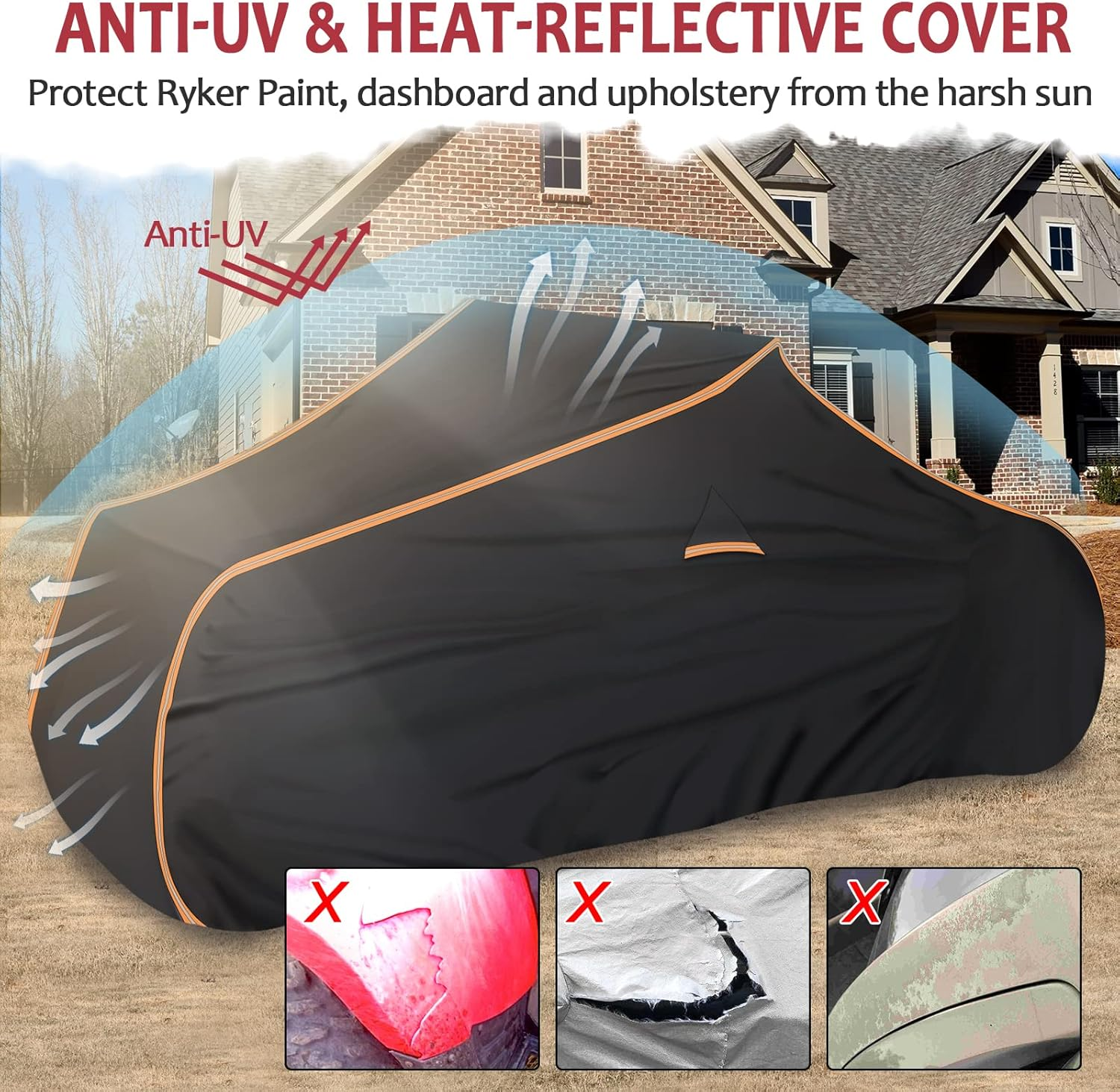 Starknightmt Ryker Cover Upgraded Waterproof Full Cover Compatible with Can-Am Ryker 900/600/Sport/Rally Edition Accessories Heavy-Duty 420D All Wealther Protection Covers image number 5