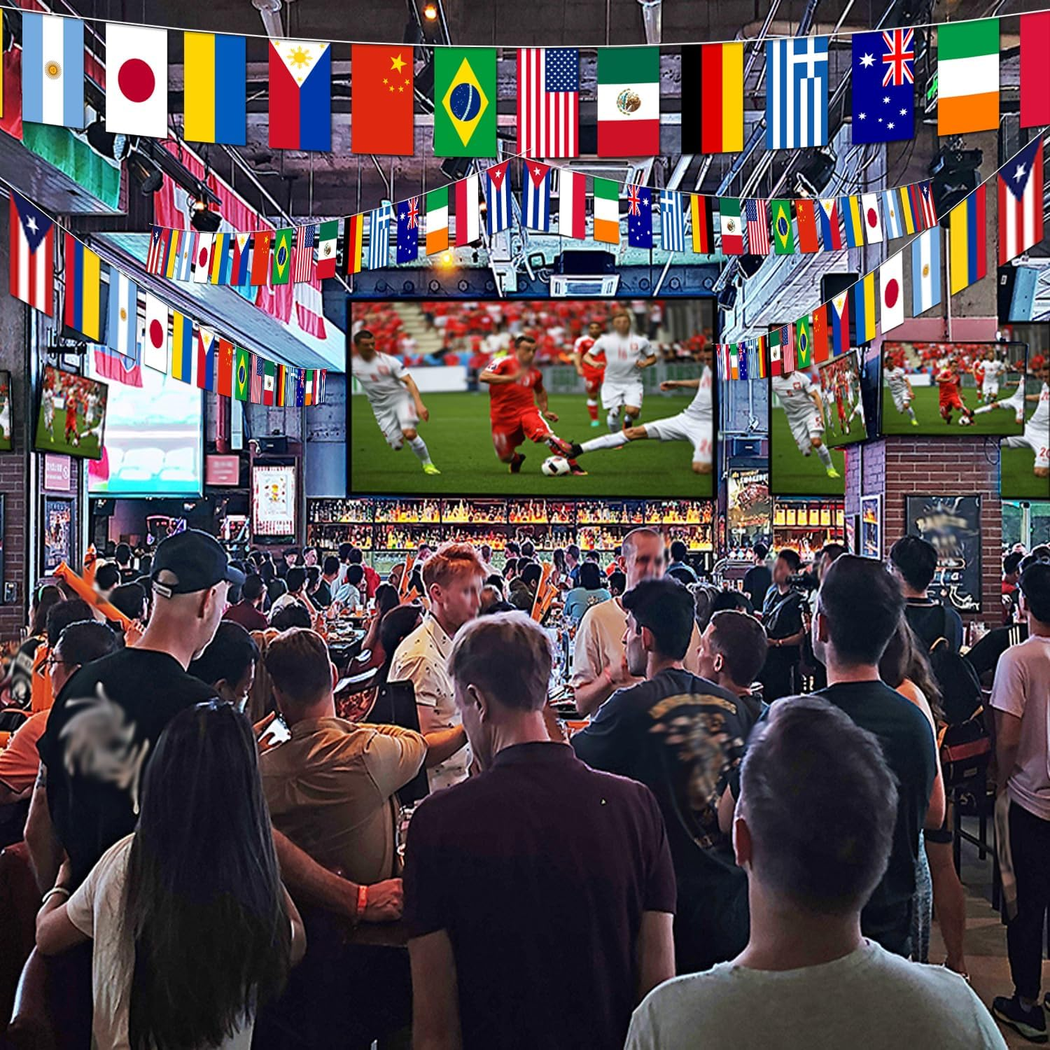 Premium Quality 200 Countries String Flag, Washable, 200Pcs 58M, Does' T Fade, International Flags, World Flag Banner Decorations for School, Garden, Sports Game Events, Grand Opening, Classroom, Party, 14 &times; 21Cm image number 3