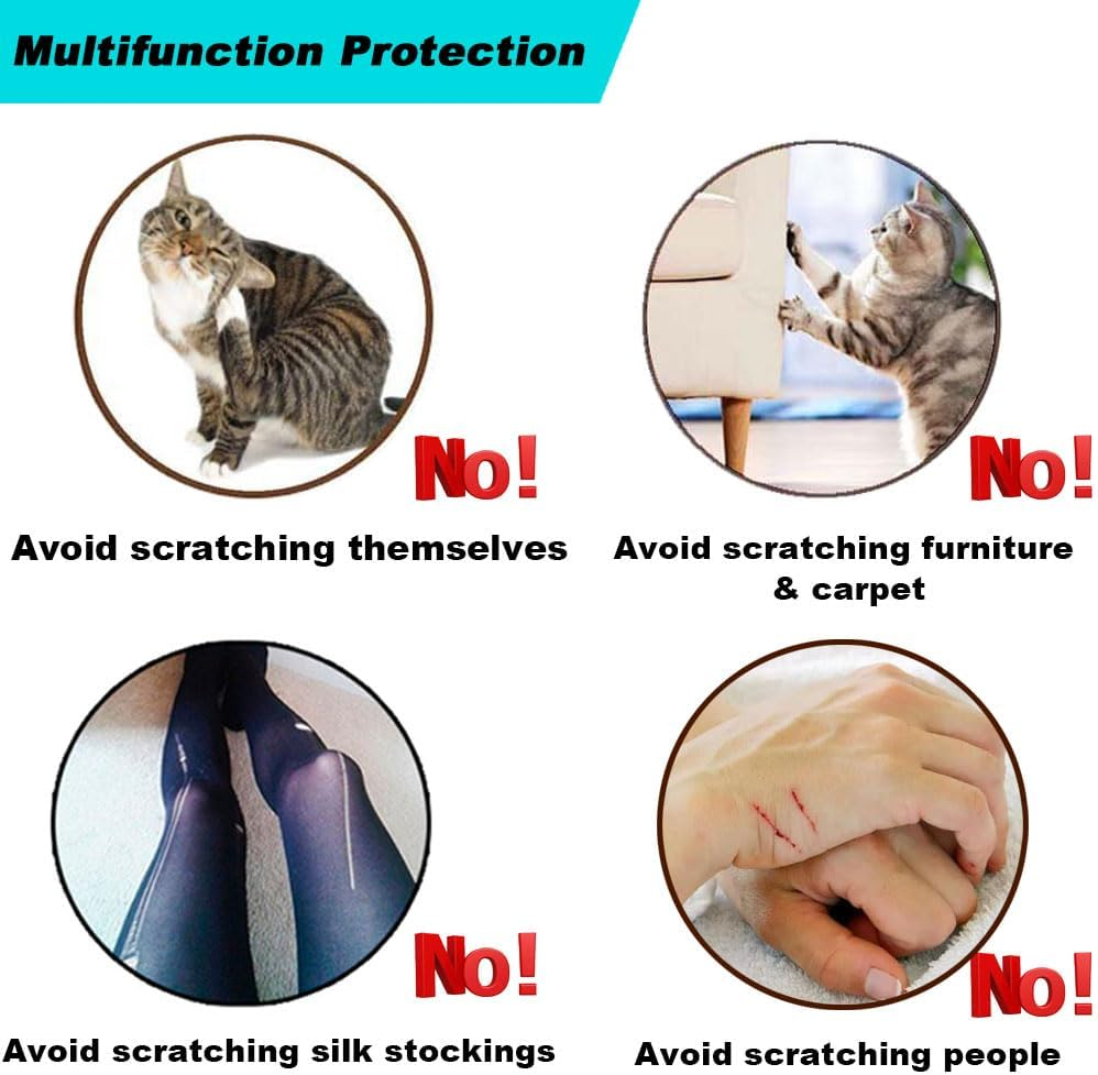 VICTHY 120Pcs Cat Nail Caps, Colorful Pet Cat Soft Claws Nail Covers for Cat Claws with Adhesive and Applicators Medium image number 4