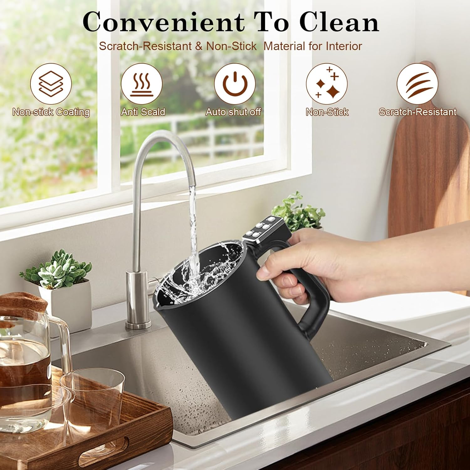 Milk Frother, Automatic Milk Foam Maker, Electric Milk Steamer, 4 Use Modes, Milk Warmer and Heater, Non-Stick Interior, Lower Noise, High-Quality Double Wall, Easy to Clean, Auto-Shut Off