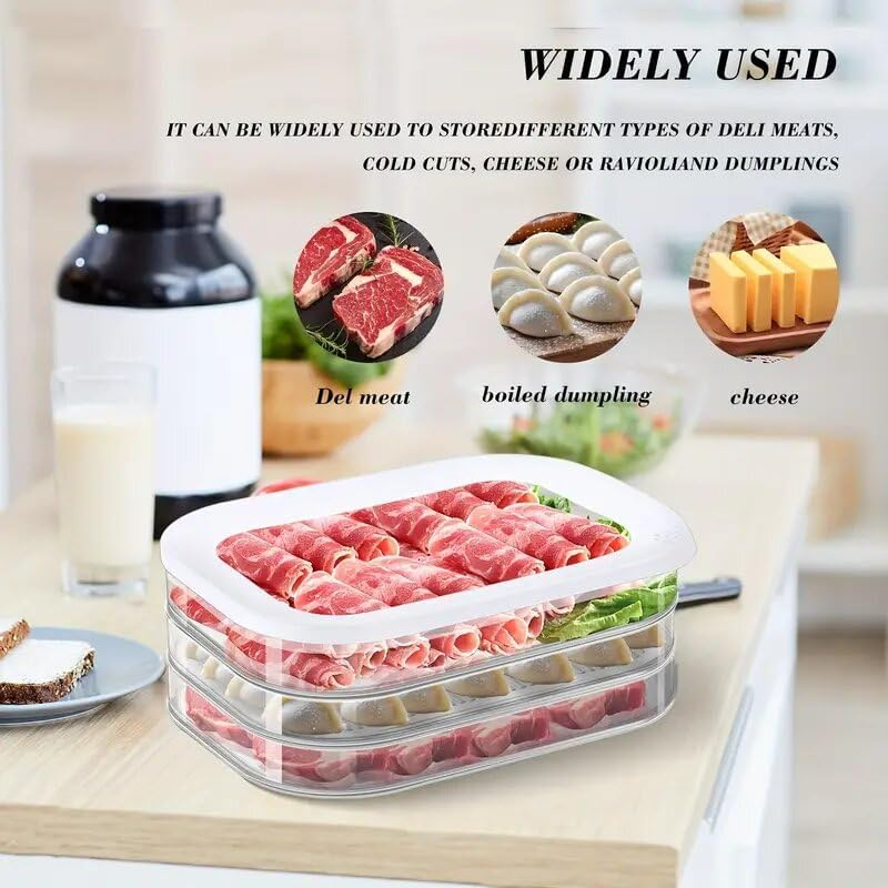 3-Pack Stackable Deli Meat Containers for Fridge - BPA Free Bacon Keeper & Cold Cuts Organiser, 18.6Oz Clear Food Storage Boxes - Keep Salami Fresh Longer! (Family Kitchen Essential) image number 2
