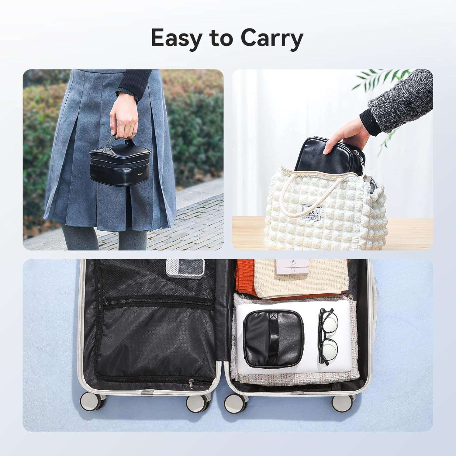 NIIMBOT Case Compatible with B1/B21/B3S Label Maker, Portable Carrying Bag Holder for Printer, Refill Labels, USB Cables (Case Only-Black) image number 3