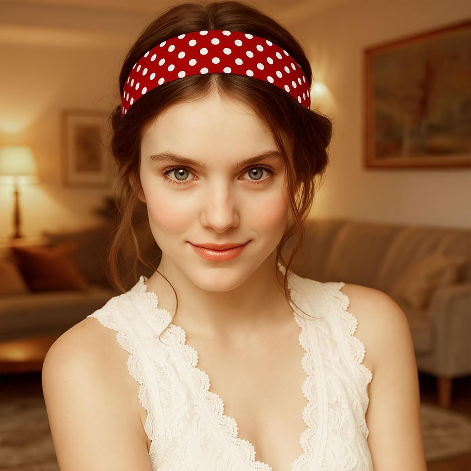 Xanthelle Headbands for Women, Set of 4 Hair Bands for Ladies & Women'S Headbands, Elastic Cotton Headbands, Polka Dot Hair Bands for Sports & Everyday Use image number 3