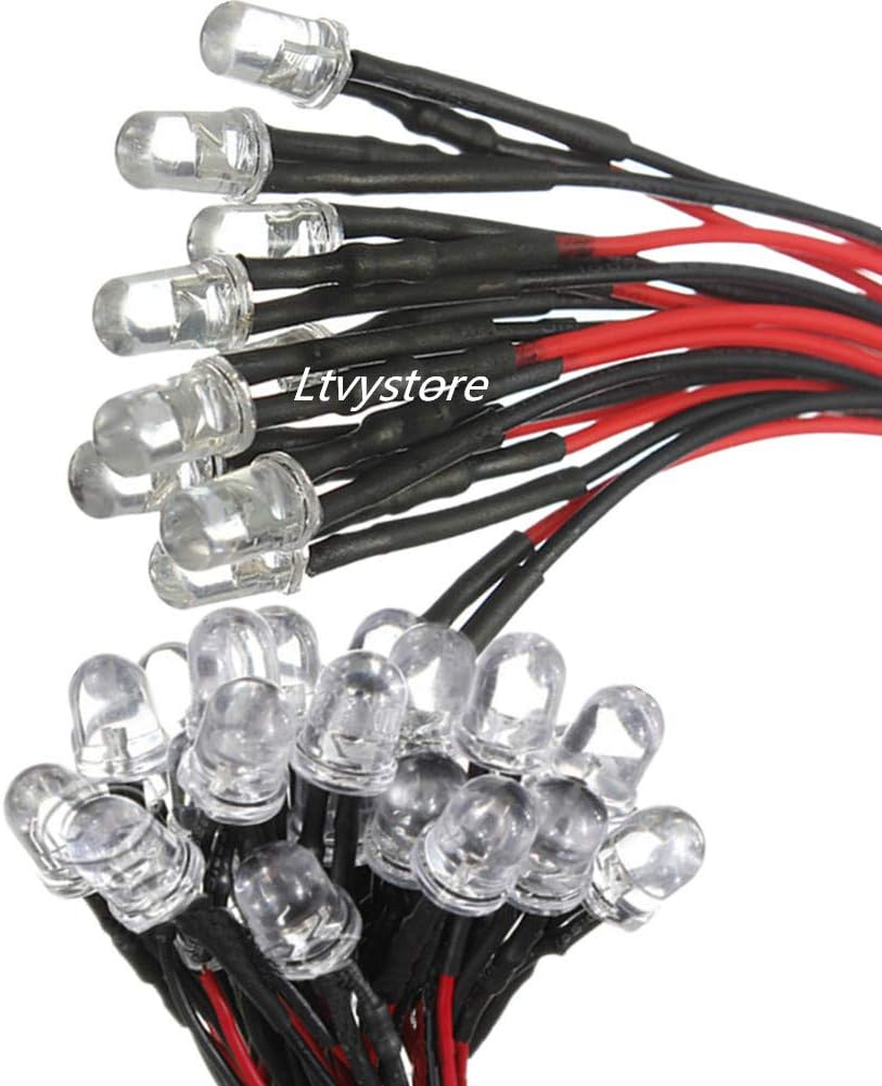 5MM 3Volt Prewired LED Diode 6 Colors LED Lamp Light Bulb Emitting Diodes + 5MM LED Clip Holder Panel Mount Black image number 6