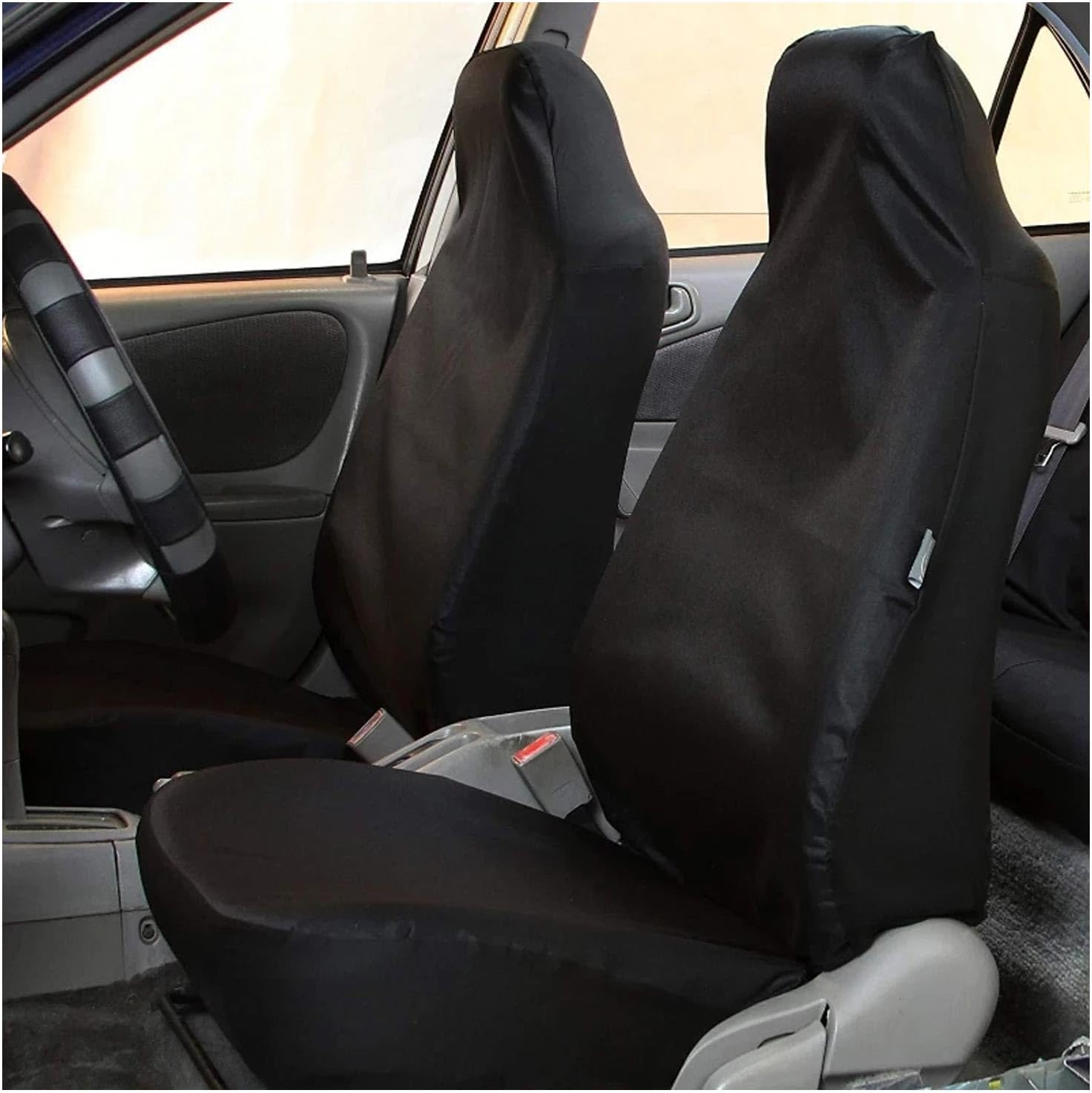 Seat Protector for Car Seats, 2Pcs Universal Car Seat Protectors, Front Seat Covers, Protective Cover, Waterproof, Universal Black Car Seat Cover, Dustproof, Waterproof Fabric image number 3